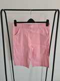 Shein women pink knee length shorts elasticated waistband with pockets stretch casual XL /UK14