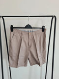 Shein men classic style straight fit chino shorts beige casual W33/L