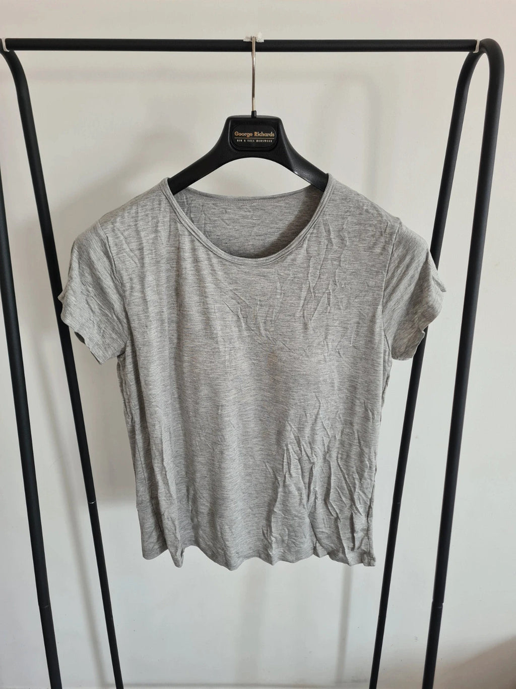 Shein women grey built push up bra padding T-shirt modal stretchy short sleeve sport yoga top 4XL/20