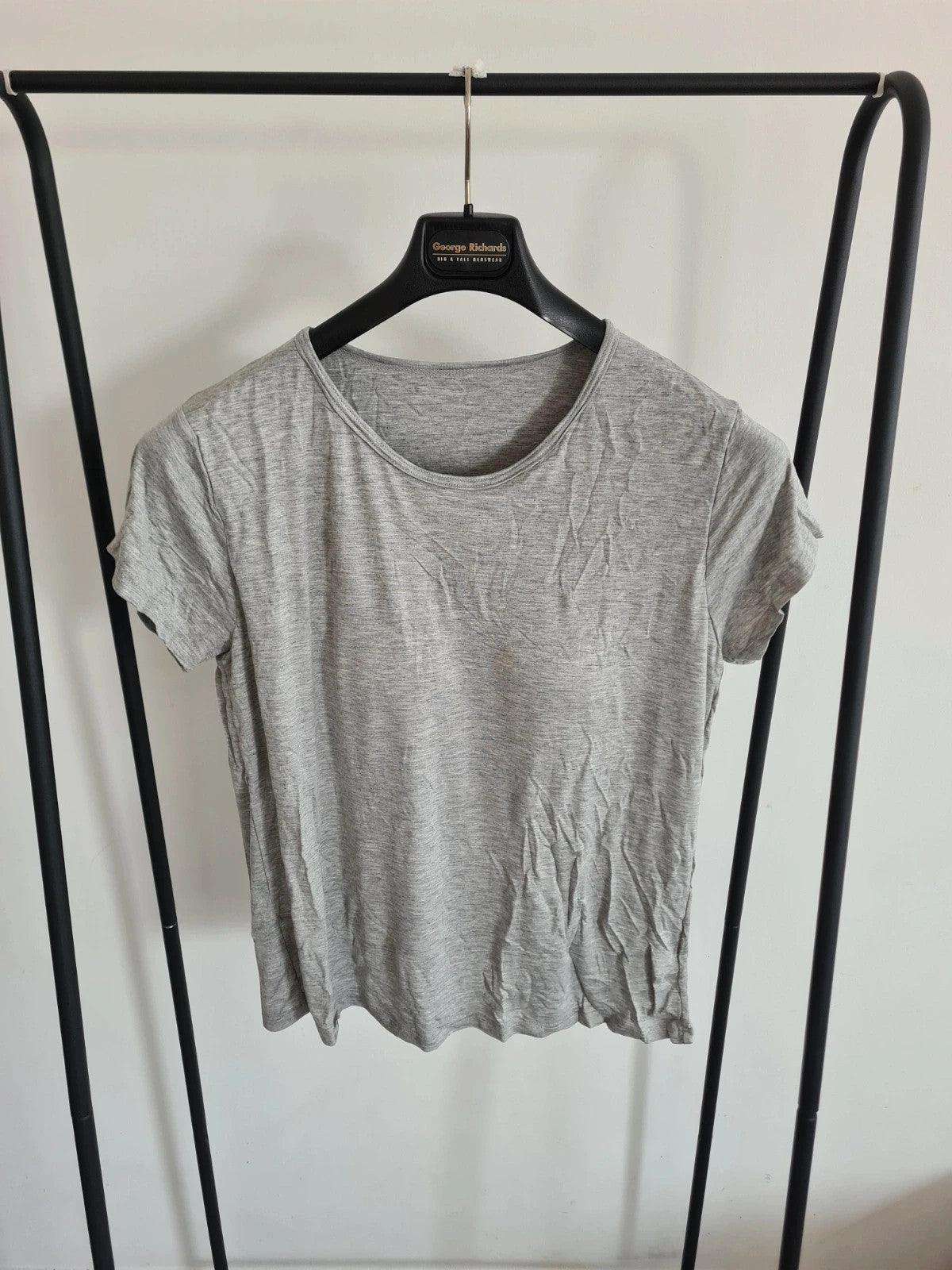 Shein women grey built push up bra padding T-shirt modal stretchy short sleeve sport yoga top 4XL/20