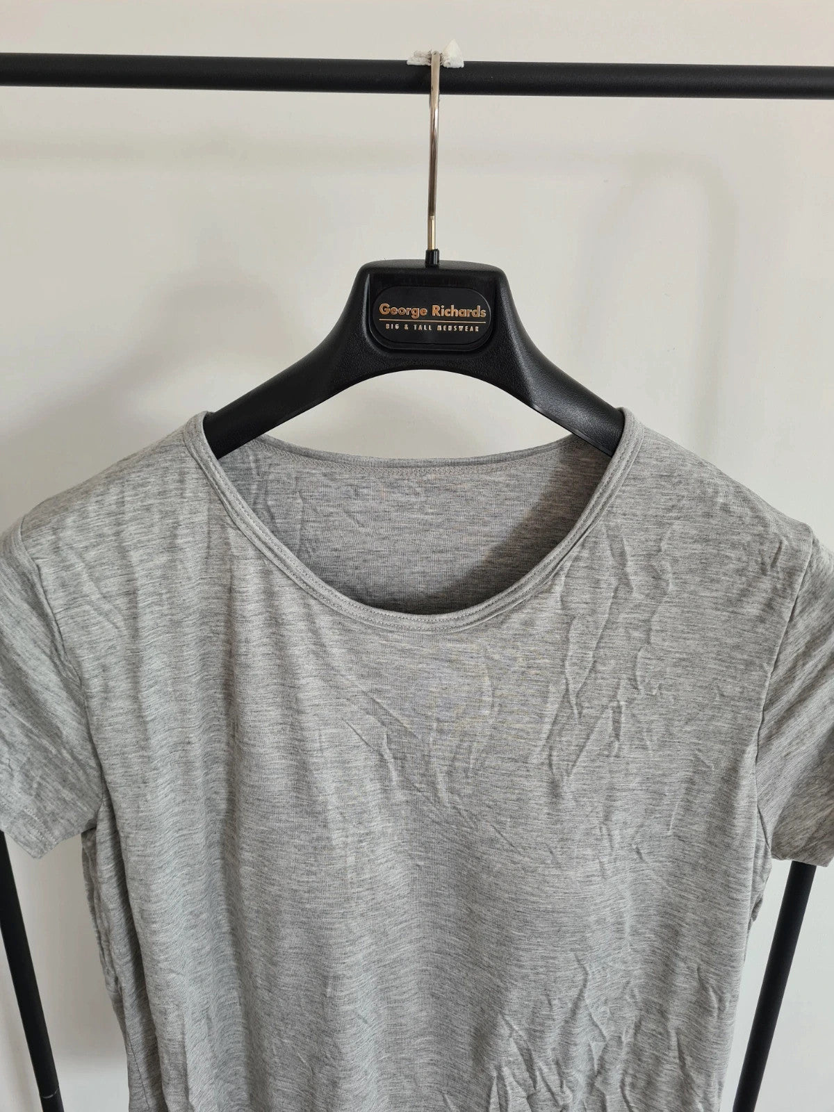Shein women grey built push up bra padding T-shirt modal stretchy short sleeve sport yoga top 4XL/20