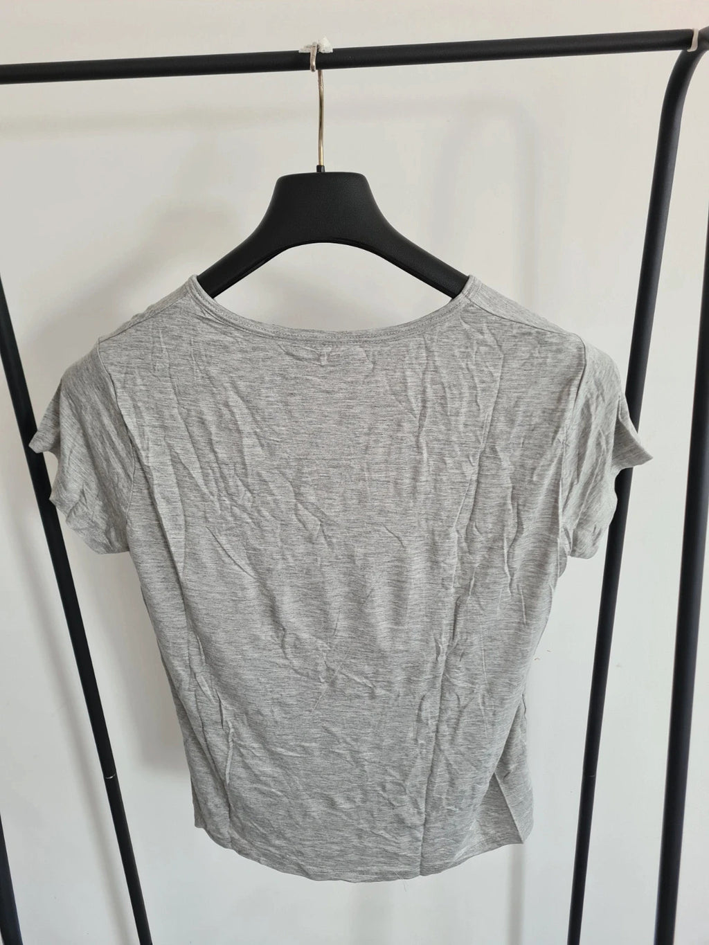 Shein women grey built push up bra padding T-shirt modal stretchy short sleeve sport yoga top 4XL/20