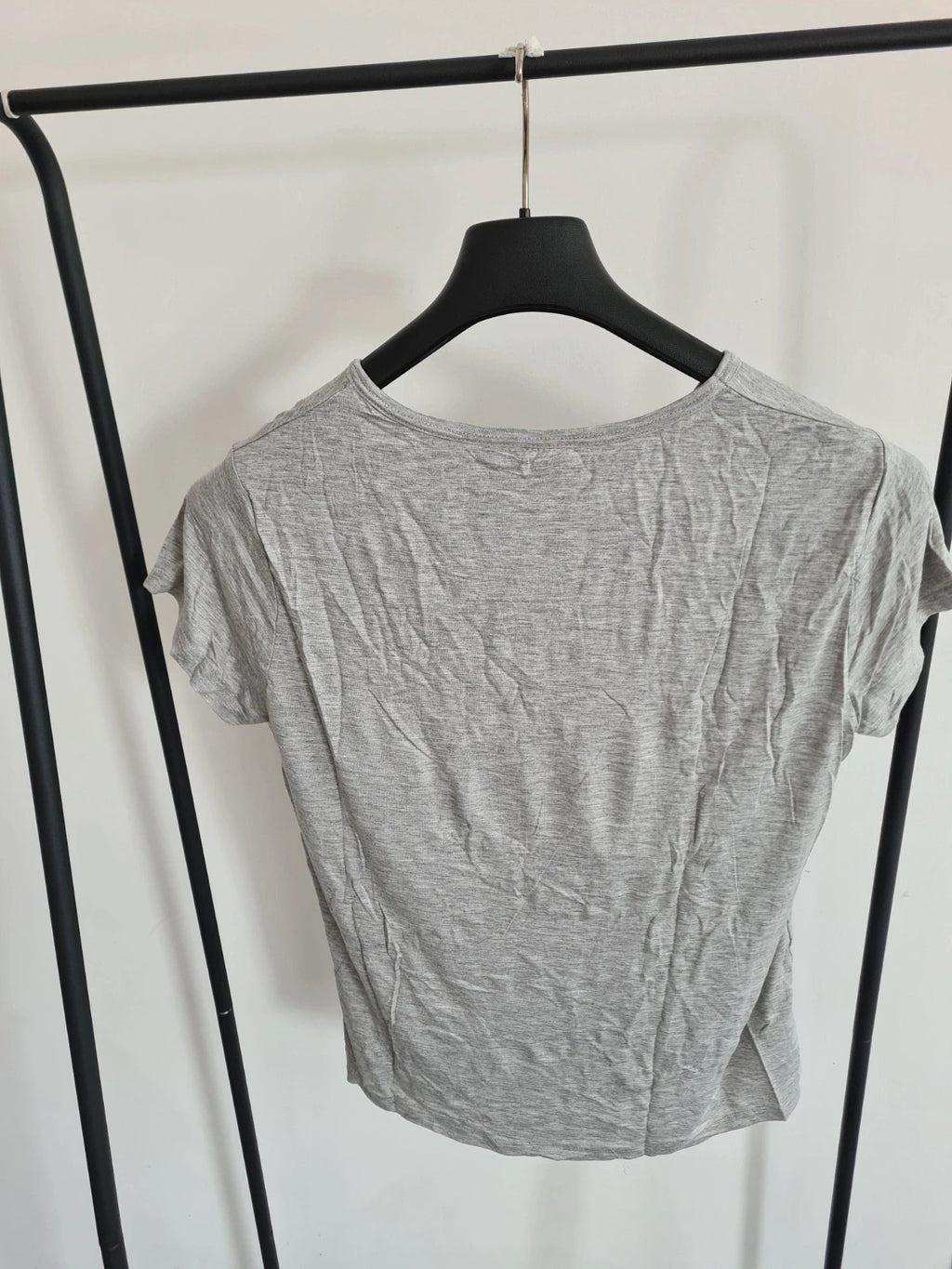 Shein women grey built push up bra padding T-shirt modal stretchy short sleeve sport yoga top 4XL/20