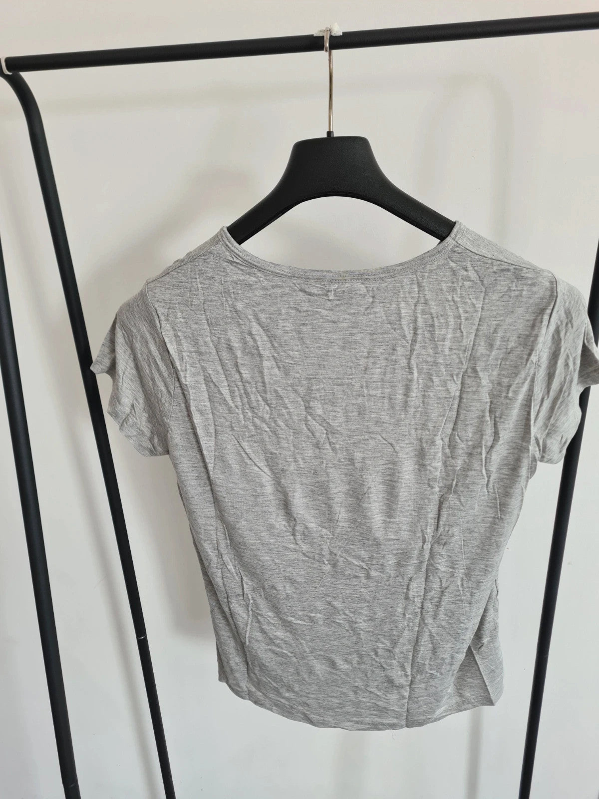 Shein women grey built push up bra padding T-shirt modal stretchy short sleeve sport yoga top 4XL/20