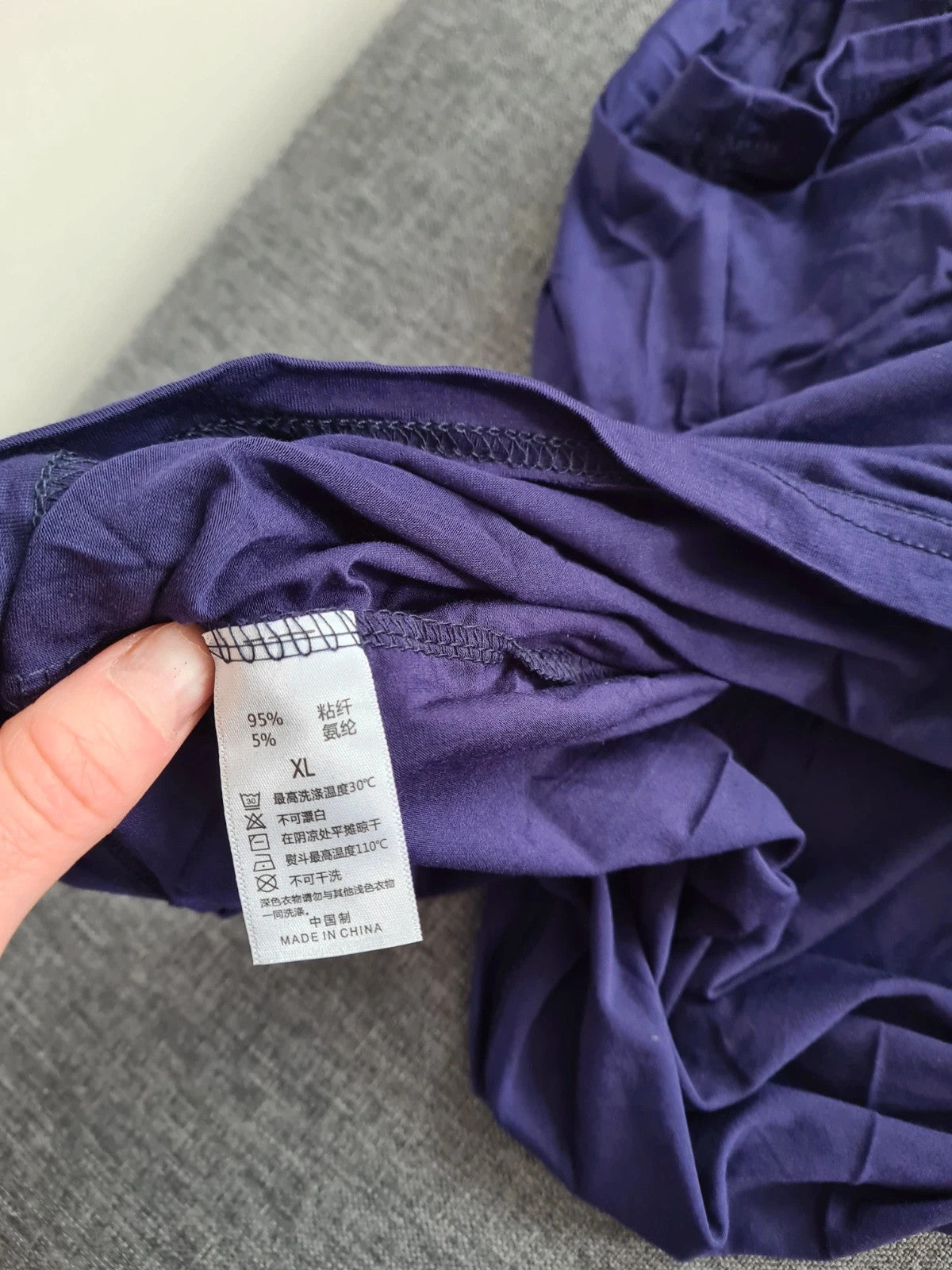 Shein women purple built push up bra padding T-shirt modal stretchy short sleeve top L/XL-12/14