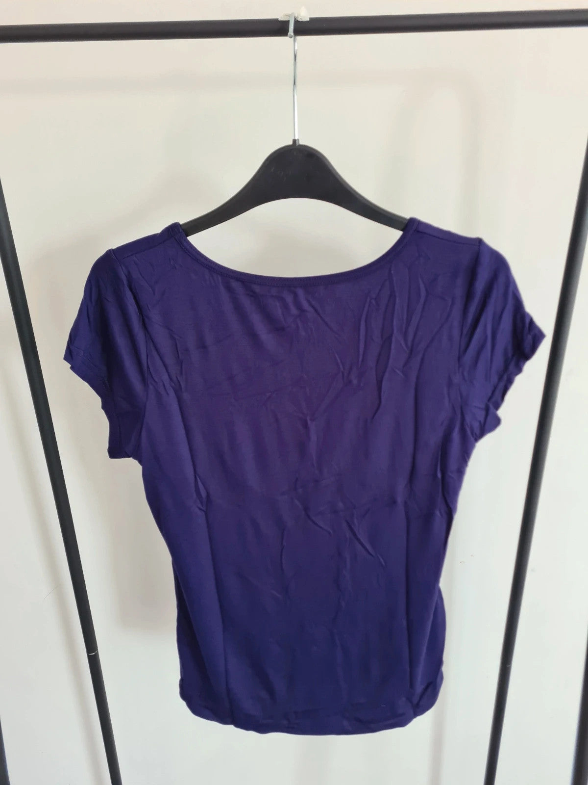 Shein women purple built push up bra padding T-shirt modal stretchy short sleeve top L/XL-12/14