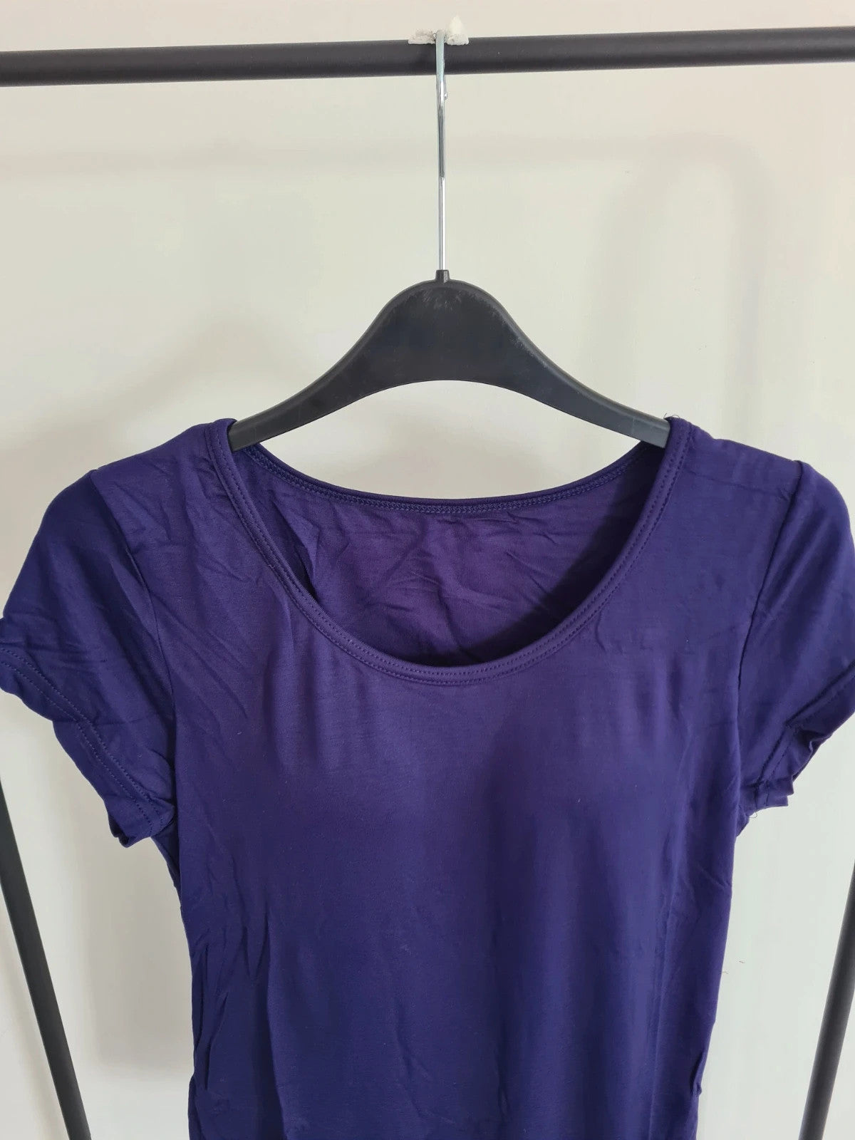 Shein women purple built push up bra padding T-shirt modal stretchy short sleeve top L/XL-12/14