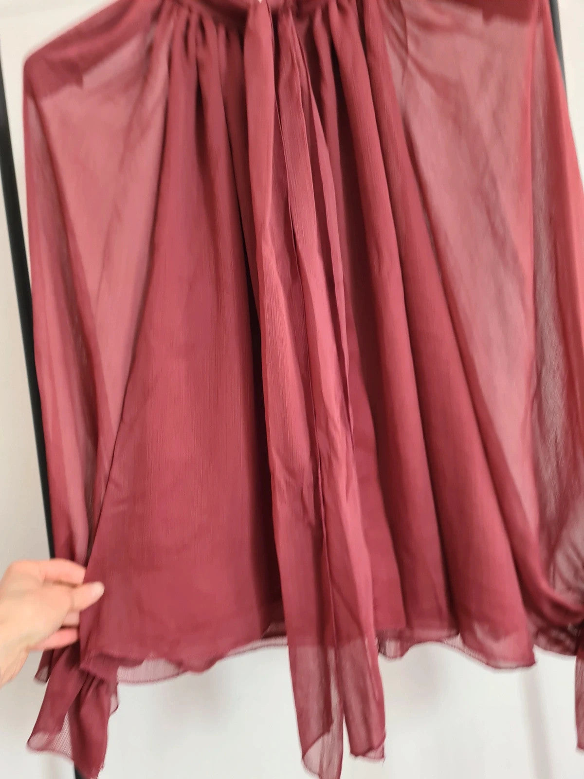 V by Very women tie neck ruffle long sleeve blouse button through formal office XXL/16