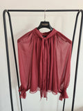 V by Very women tie neck ruffle long sleeve blouse button through formal office XXL/16
