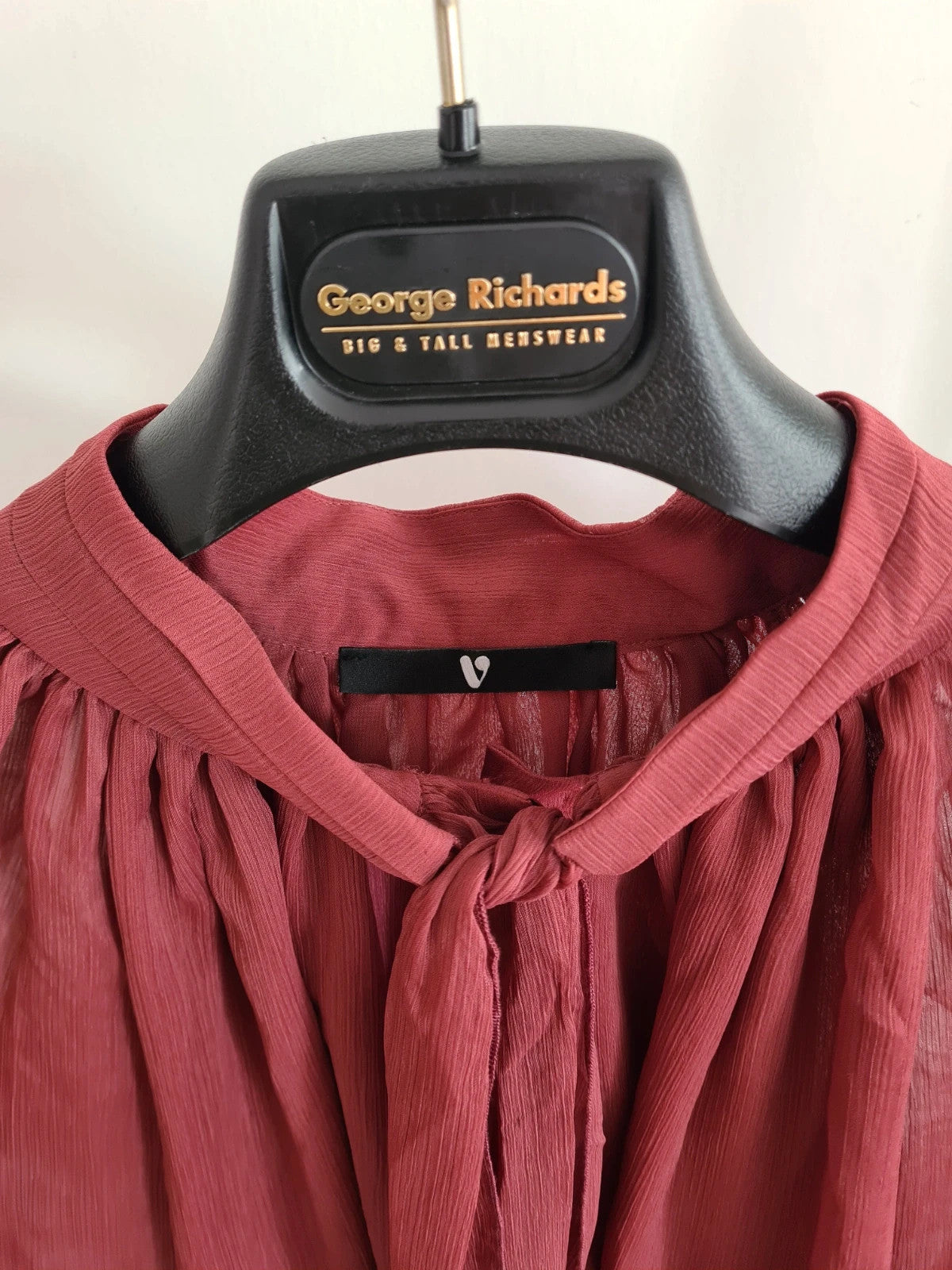 V by Very women tie neck ruffle long sleeve blouse button through formal office XXL/16