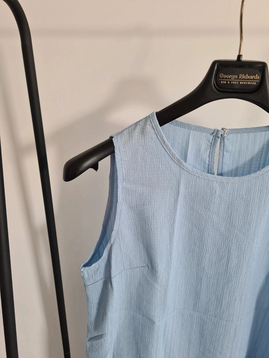Shein women light blue mini dress frill hem sleeveless summer beach casual outfit XL/14