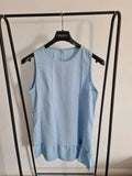 Shein women light blue mini dress frill hem sleeveless summer beach casual outfit XL/14