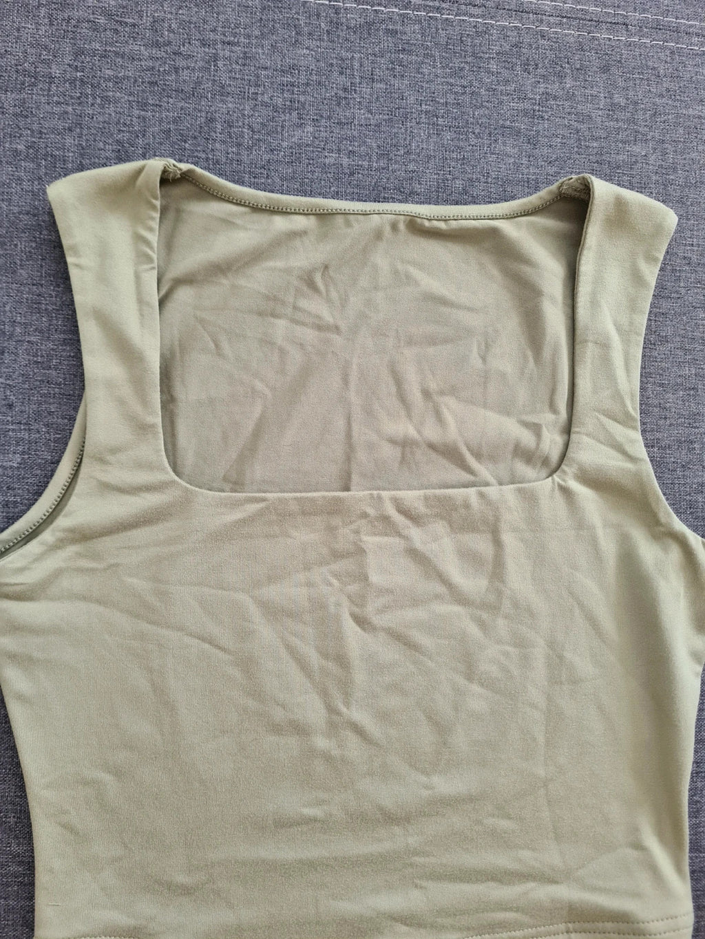 Shein women classic crop top sleeveless round neck green casual summer top L