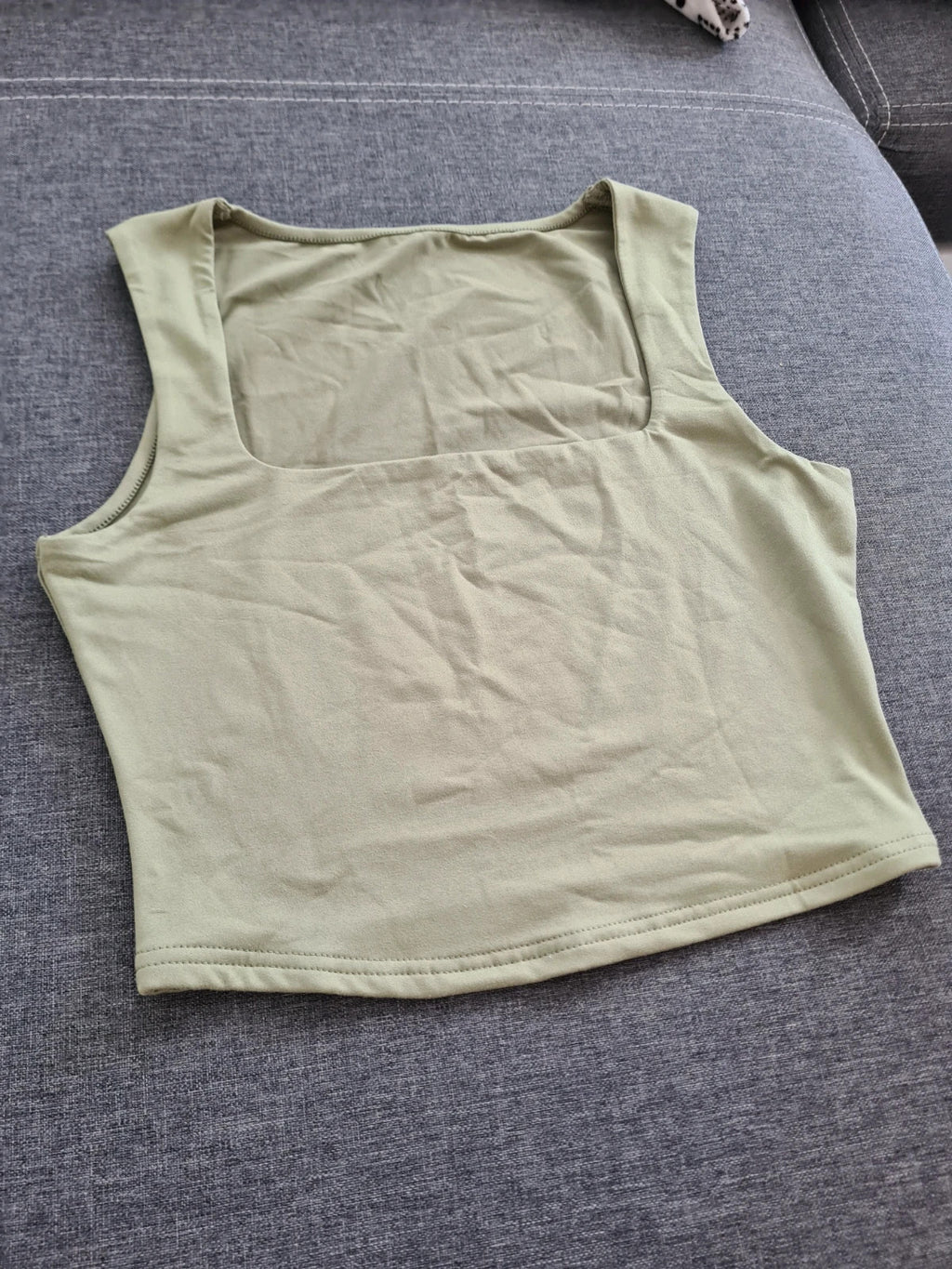 Shein women classic crop top sleeveless round neck green casual summer top L