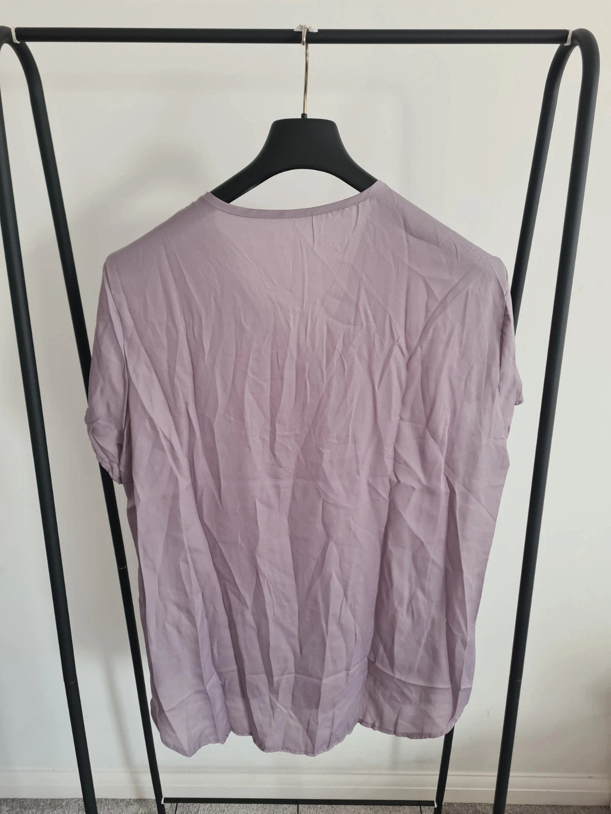 Shein women purple/lilac blouse short sleeve V-neck 3/4zip top lightweight casual 4XL/20