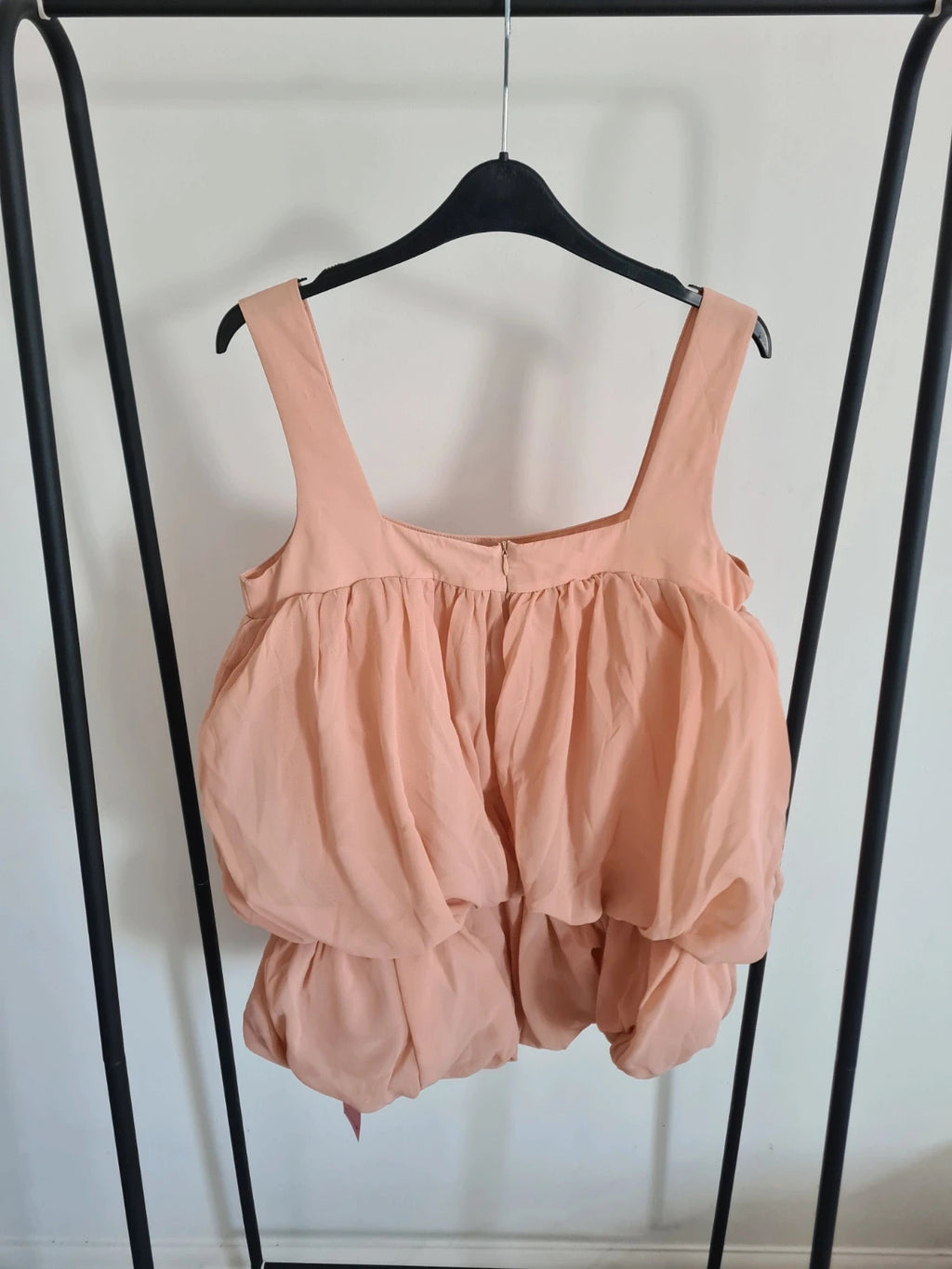 PLT women apricot chiffon layered puffball floaty playsuit sleeveless thick straps party M/10
