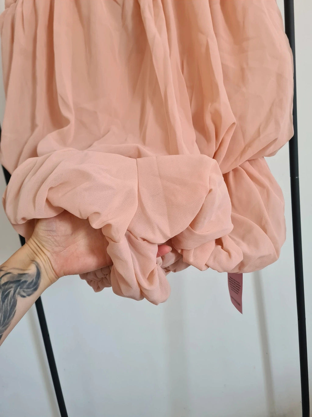 PLT women apricot chiffon layered puffball floaty playsuit sleeveless thick straps party M/10