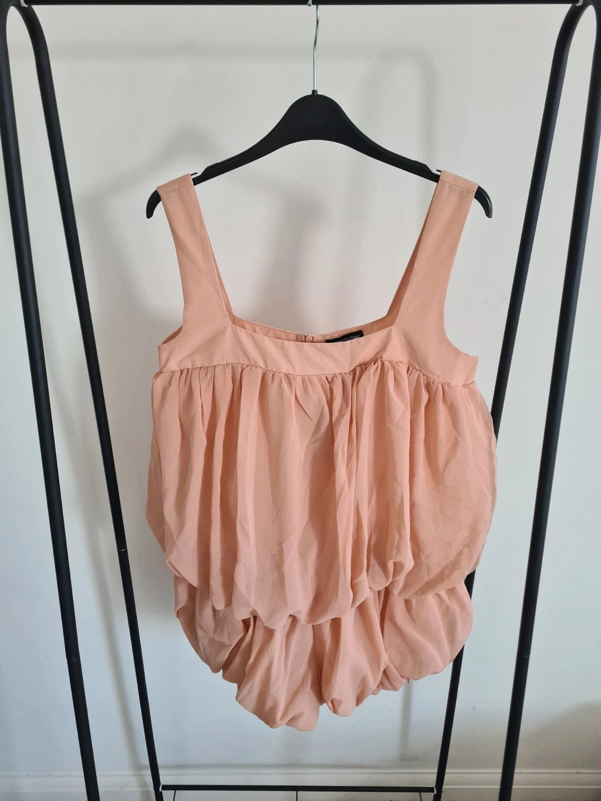 PLT women apricot chiffon layered puffball floaty playsuit sleeveless thick straps party M/10