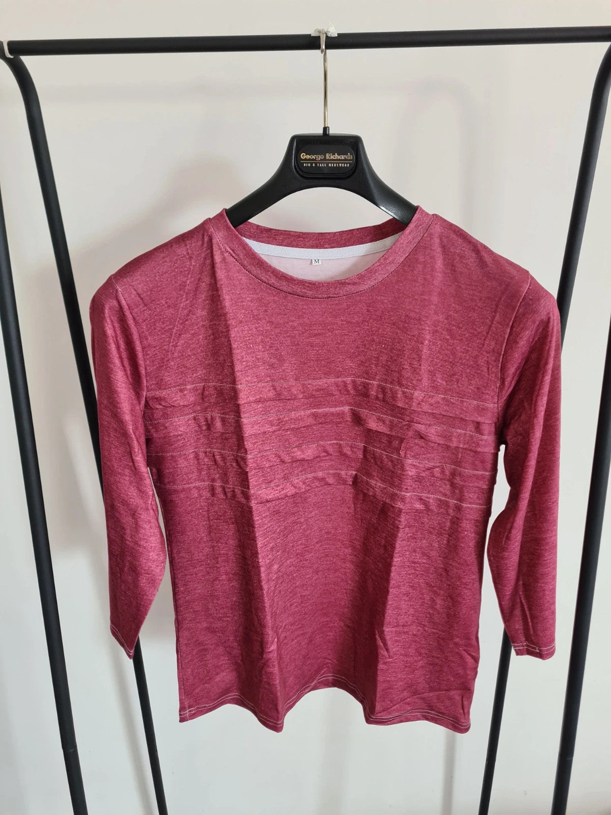 Shein women 2pcs blue V-neck short sleeve top and red long sleeves round neck sweatshirt casual M/10