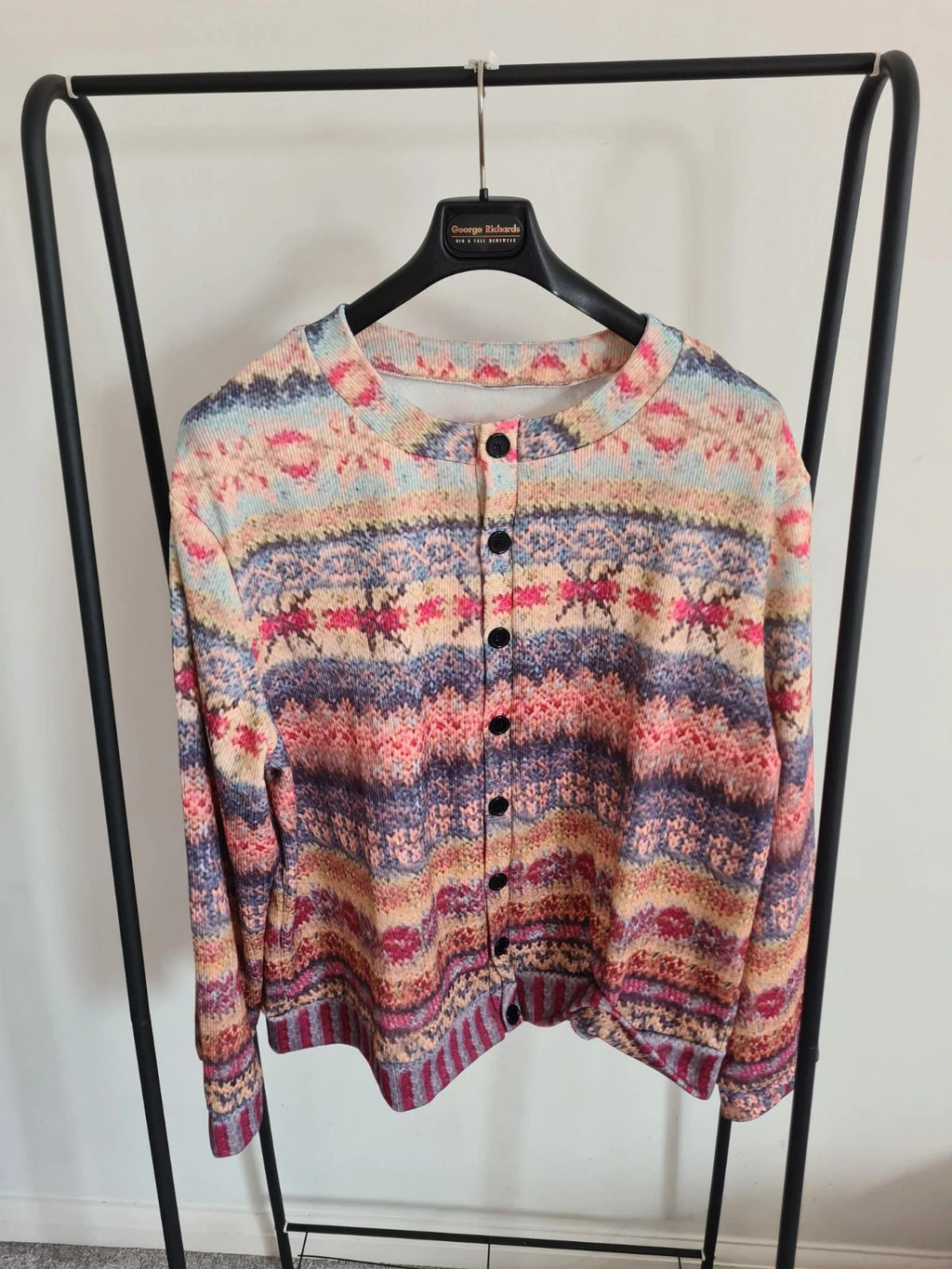 Shein womens large cardigan lightweight sweaters button up floral print multicolours casual 5XL/22