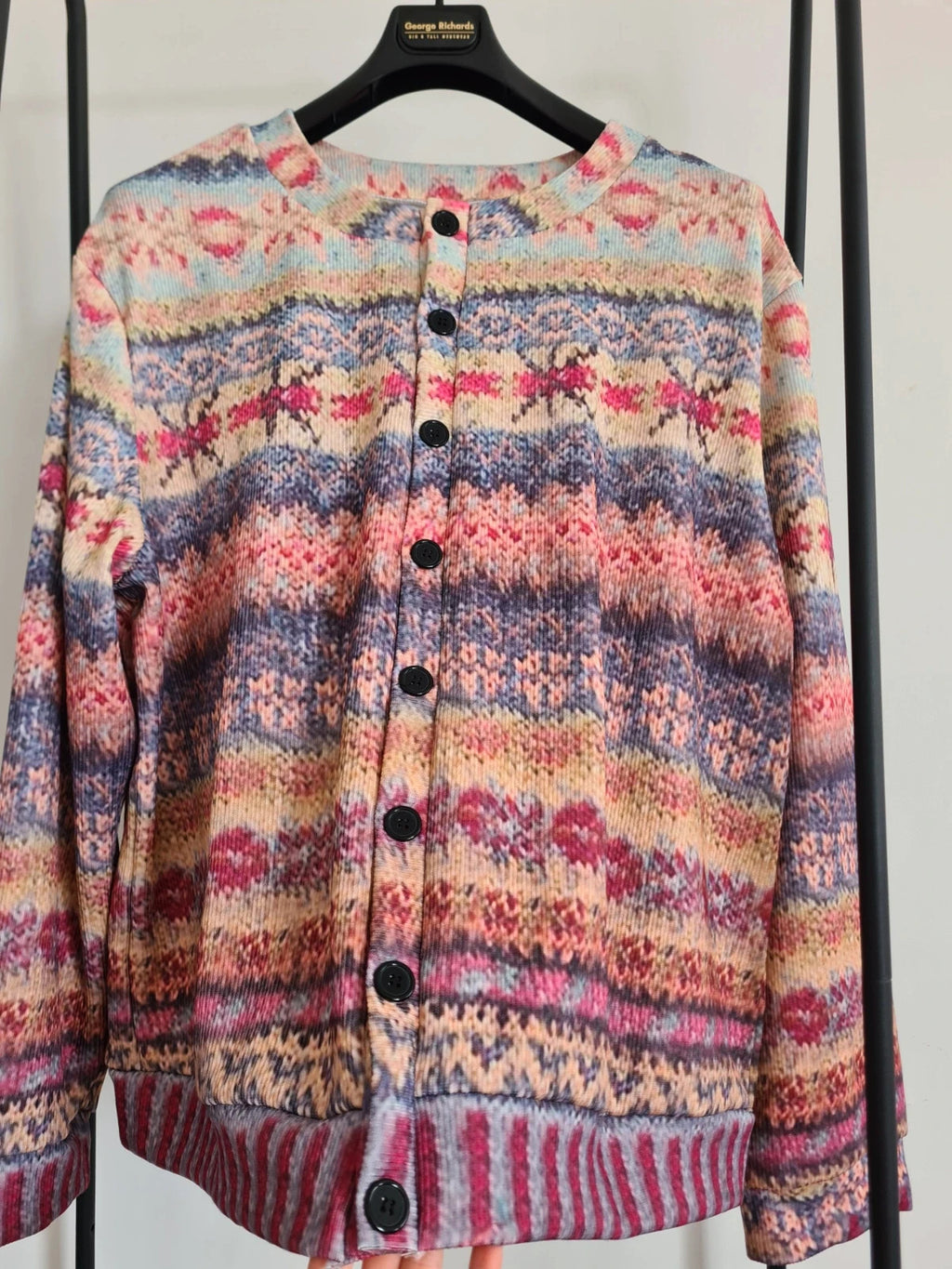 Shein womens large cardigan lightweight sweaters button up floral print multicolours casual 5XL/22