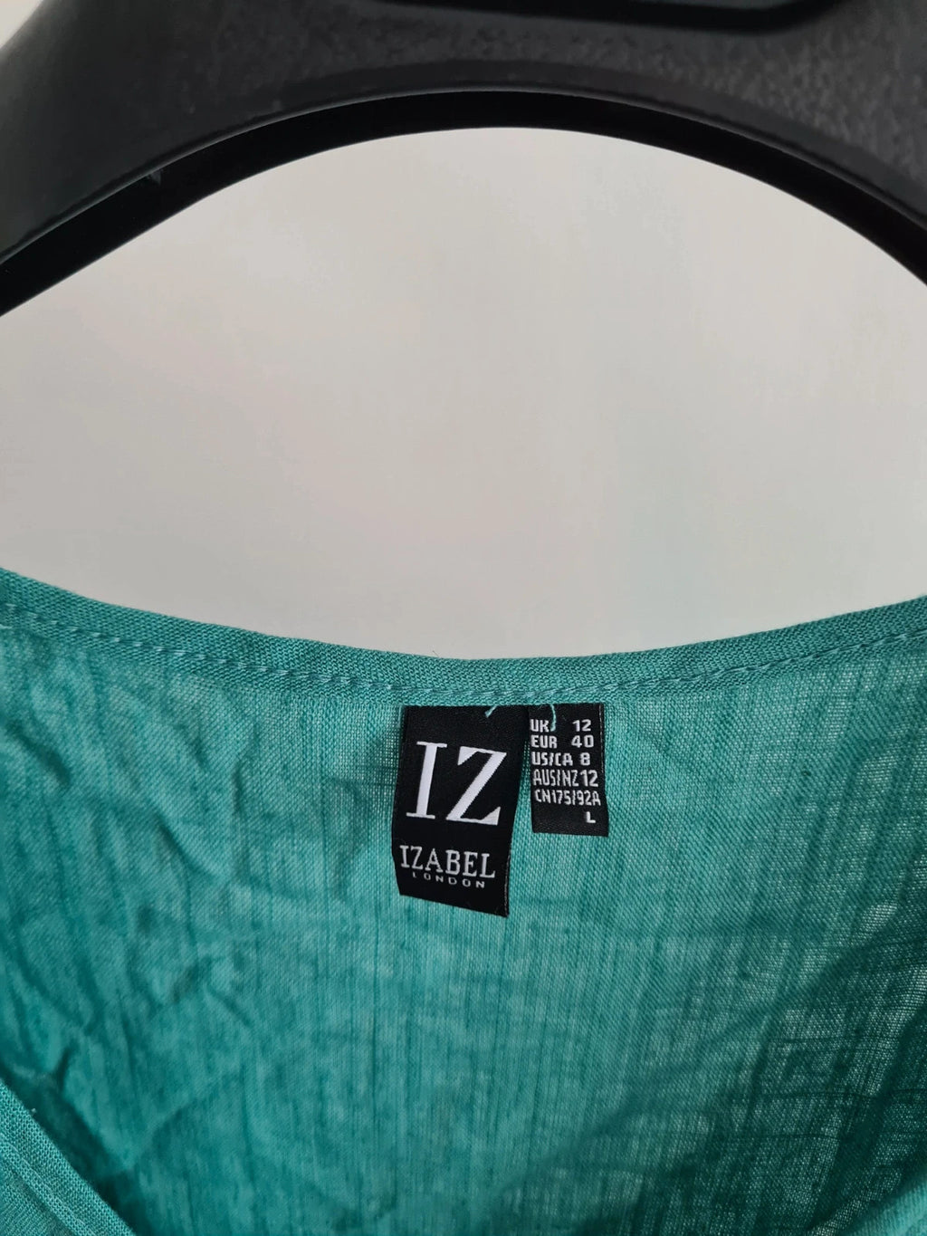 Izabel london women linien blend short sleeve mini dress V-neck pockets buttons green casual L/12