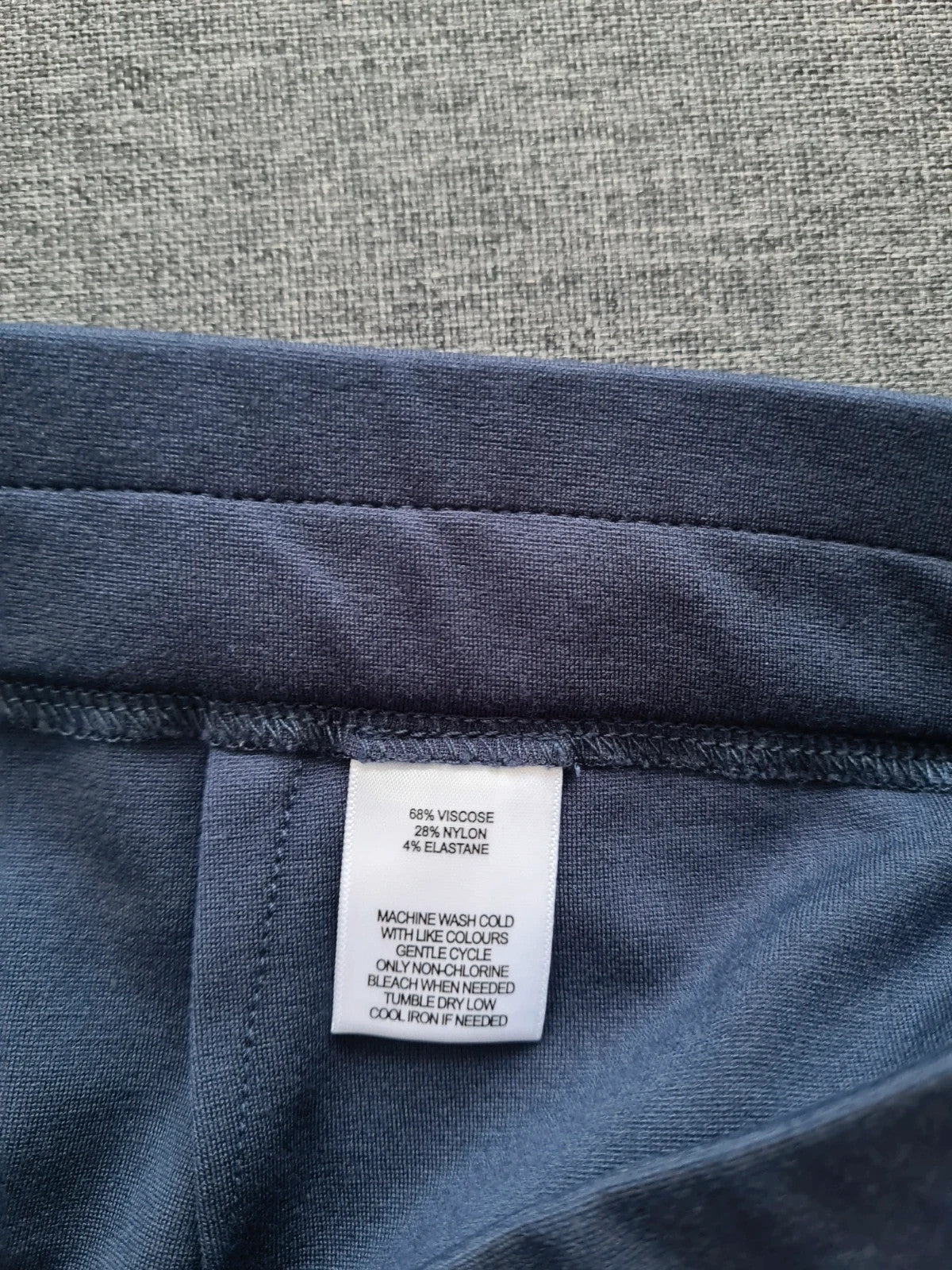 Wynne Layers women navy straight leg sailor pants elastic waistband pockets lounge trousers M/10