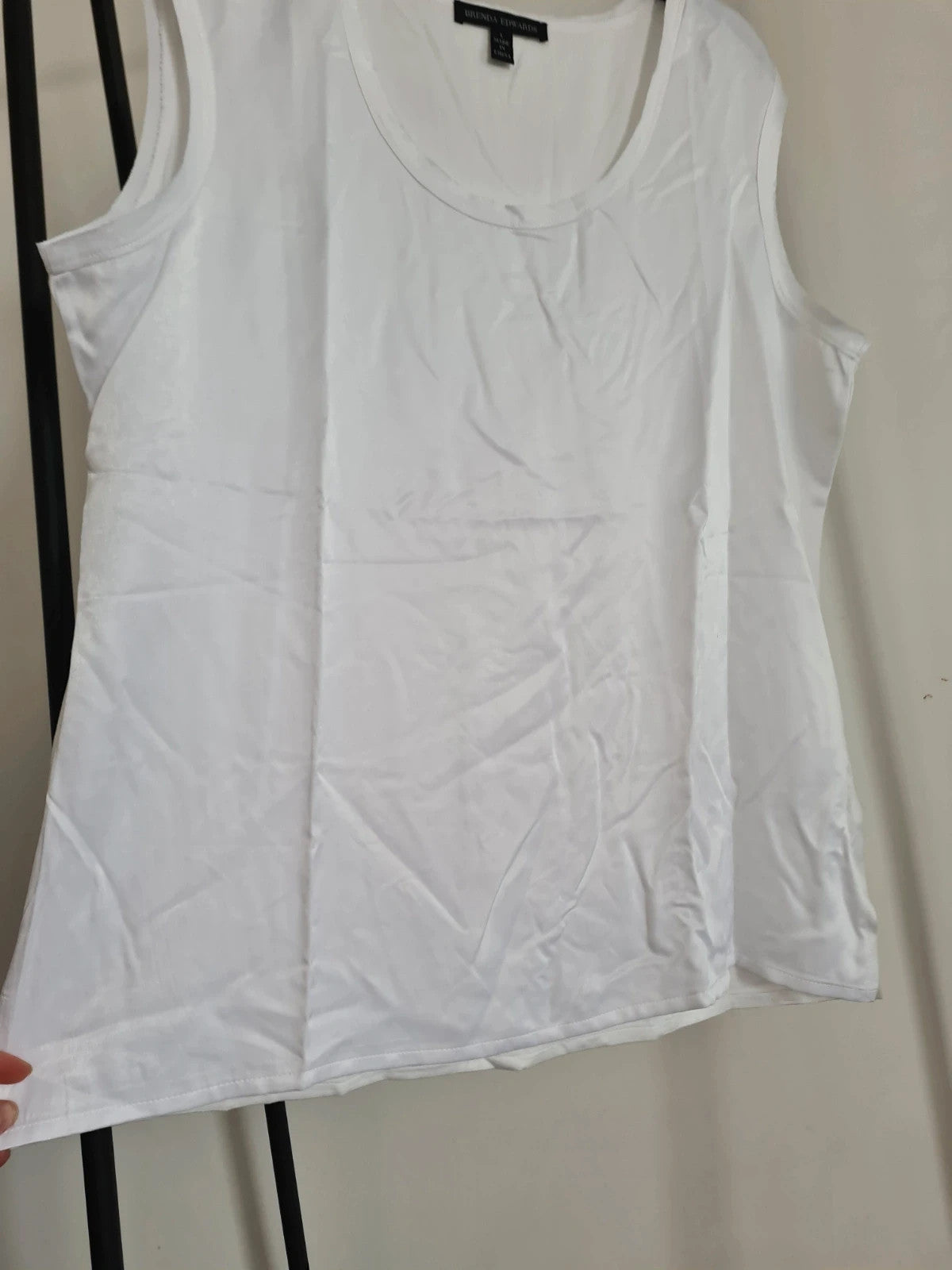 Brenda Edwards women 2psc satin vest top white essential tank top sleeveless casual loose fit L/12