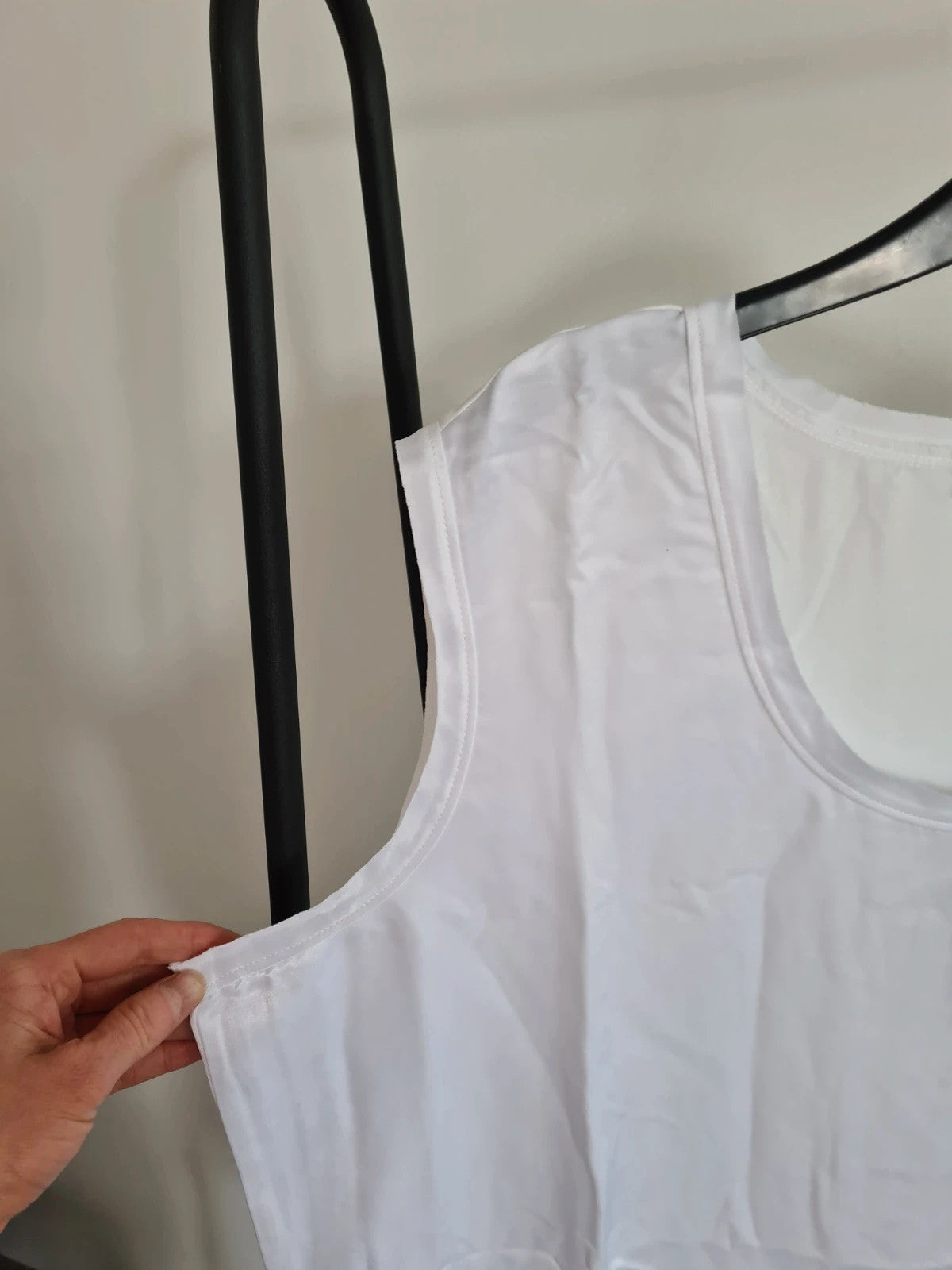 Brenda Edwards women satin vest top white essential tank top sleeveless casual loose fit XL/14