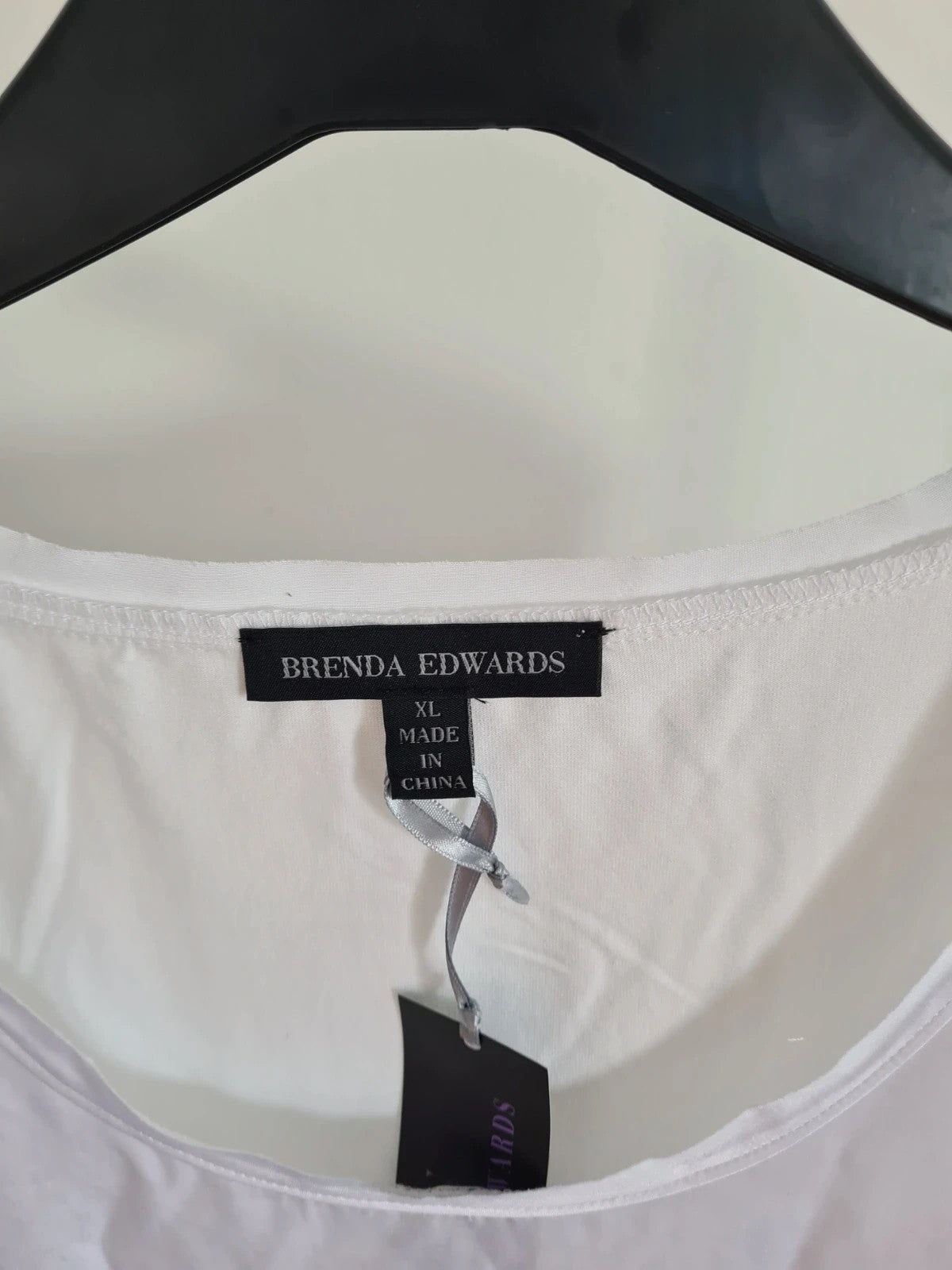 Brenda Edwards women satin vest top white essential tank top sleeveless casual loose fit XL/14