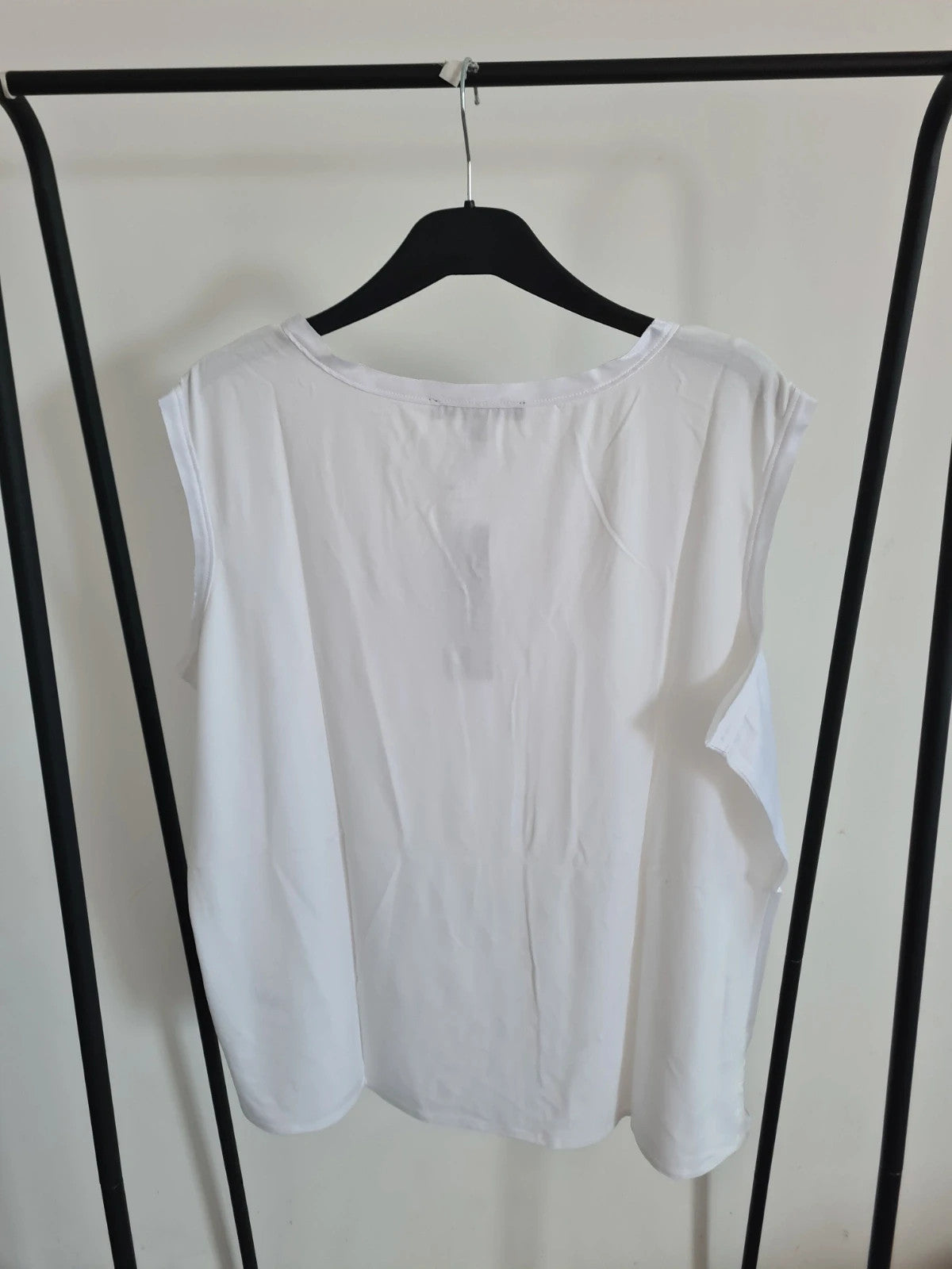 Brenda Edwards women satin vest top white essential tank top sleeveless casual loose fit XL/14