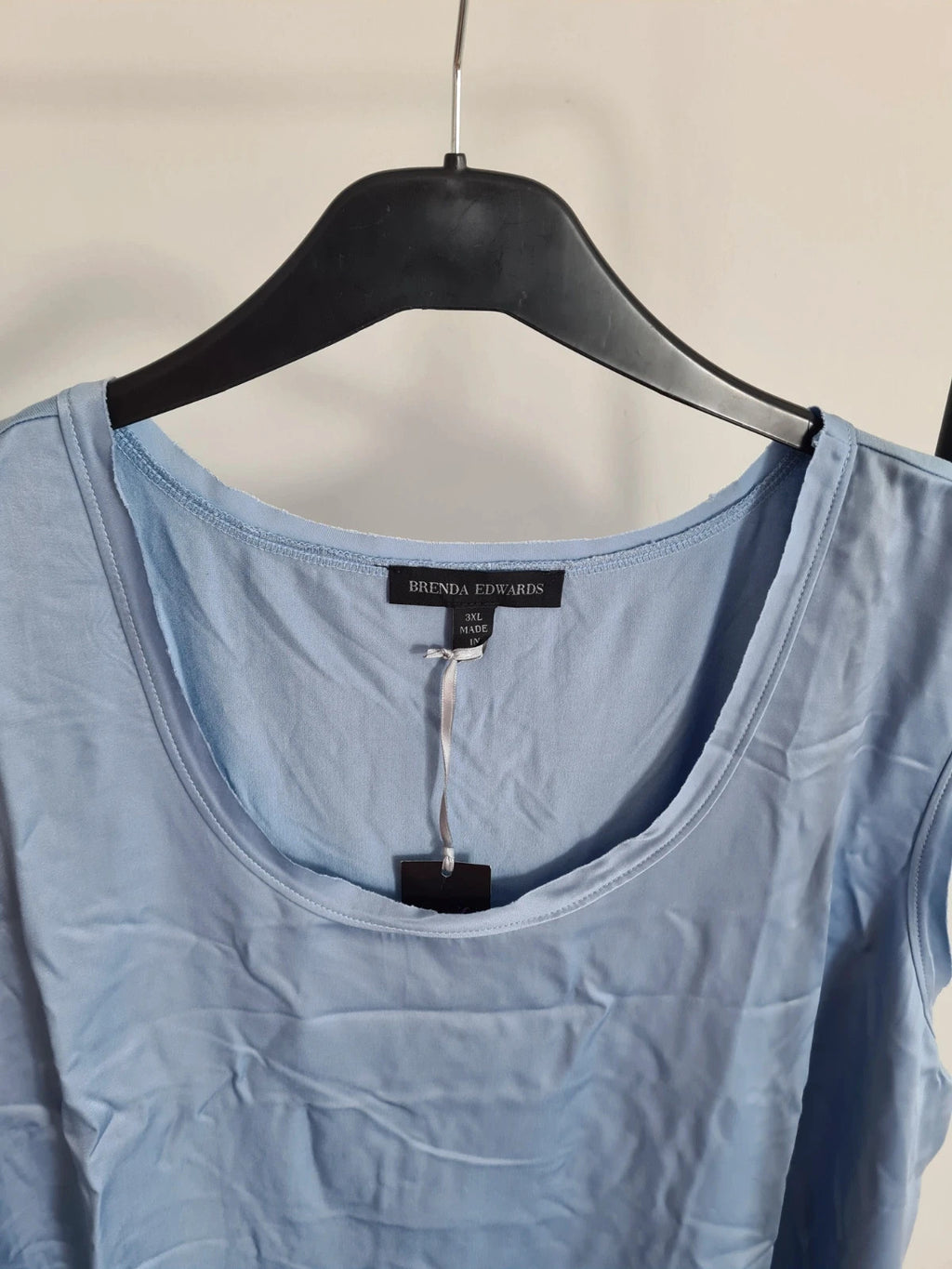 Brenda Edwards women satin vest top light blue essential tank top sleeveless casual loose fit 3XL/18