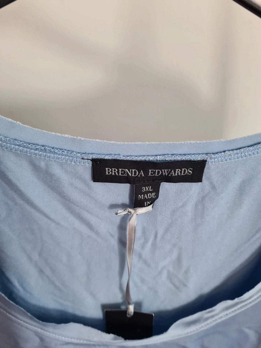 Brenda Edwards women satin vest top light blue essential tank top sleeveless casual loose fit 3XL/18