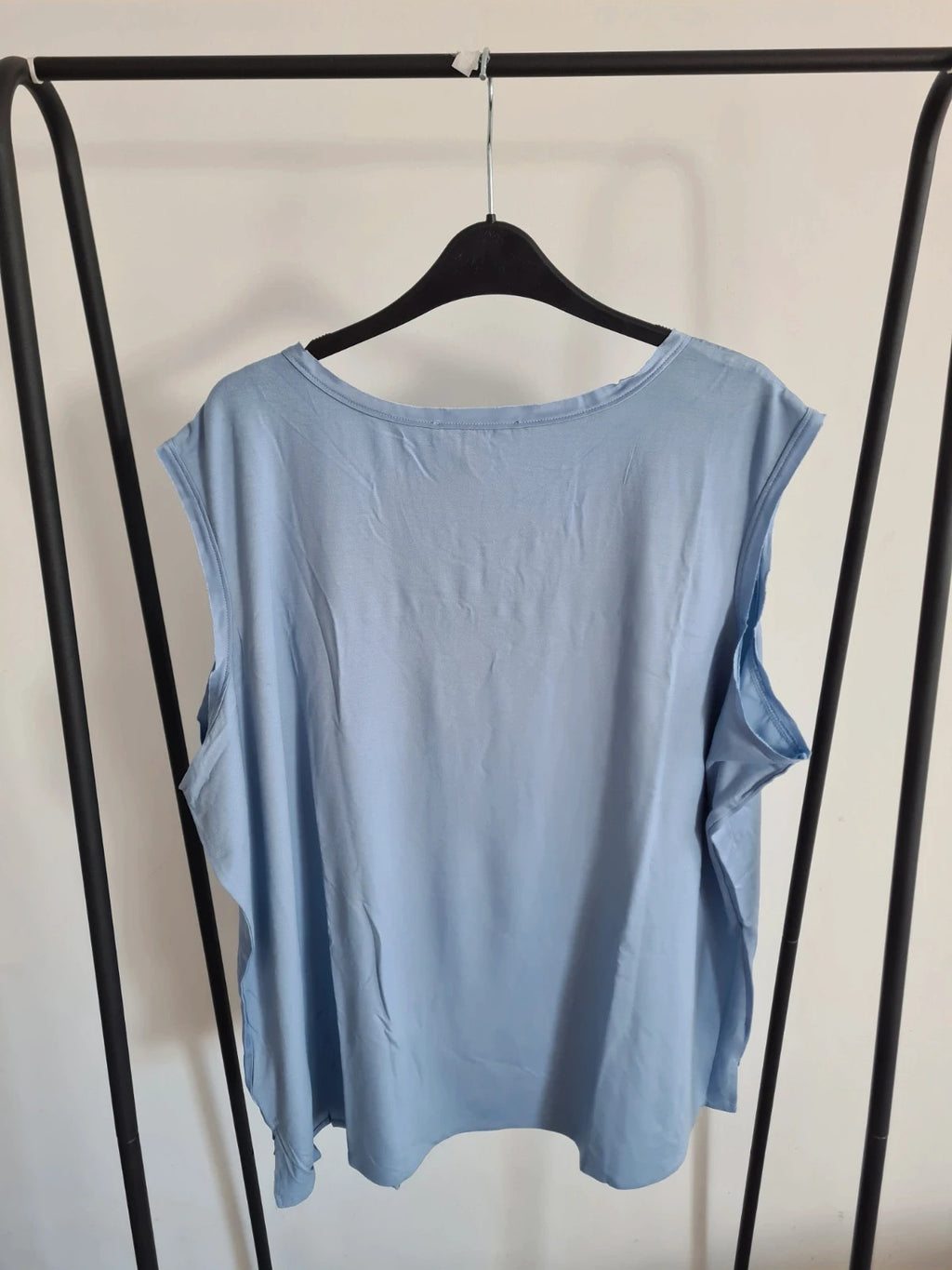 Brenda Edwards women satin vest top light blue essential tank top sleeveless casual loose fit 3XL/18