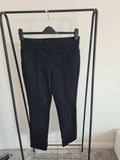 Nina Leonard black women pull on stretch denim trousers cotton blend straight skinny leg casual M/10