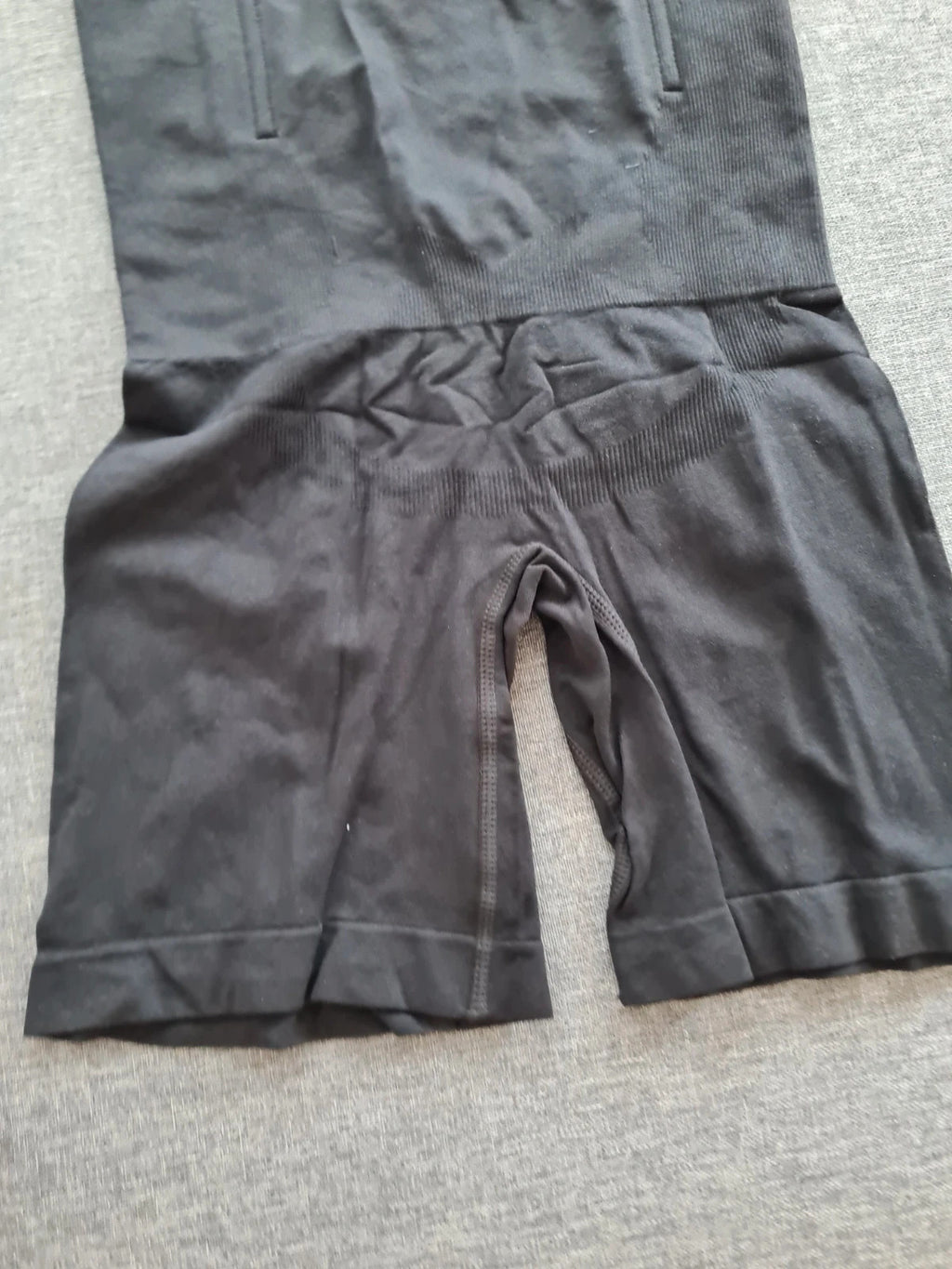 Women solid black high waist tummy control shaperwear shorts mid-tights 3XL/4XL-18/20