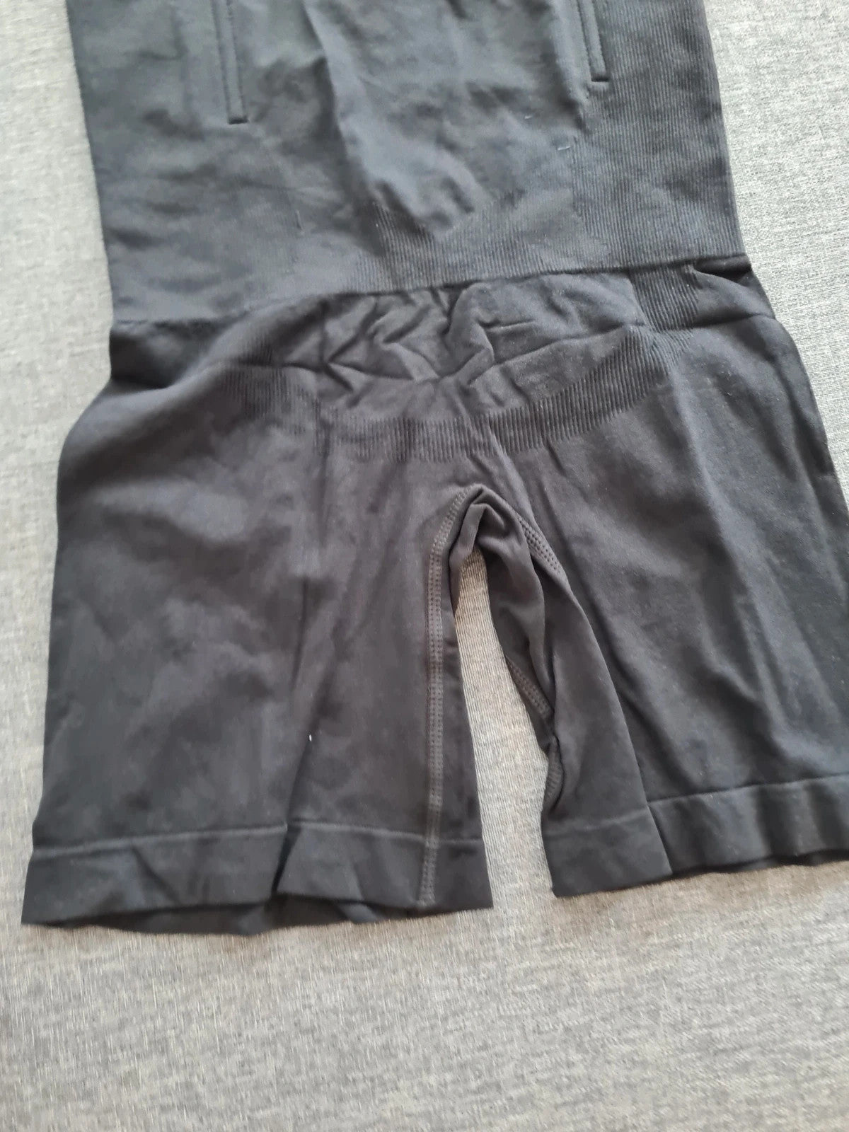 Women solid black high waist tummy control shaperwear shorts mid-tights 3XL/4XL-18/20