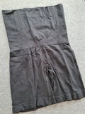Women solid black high waist tummy control shaperwear shorts mid-tights 3XL/4XL-18/20