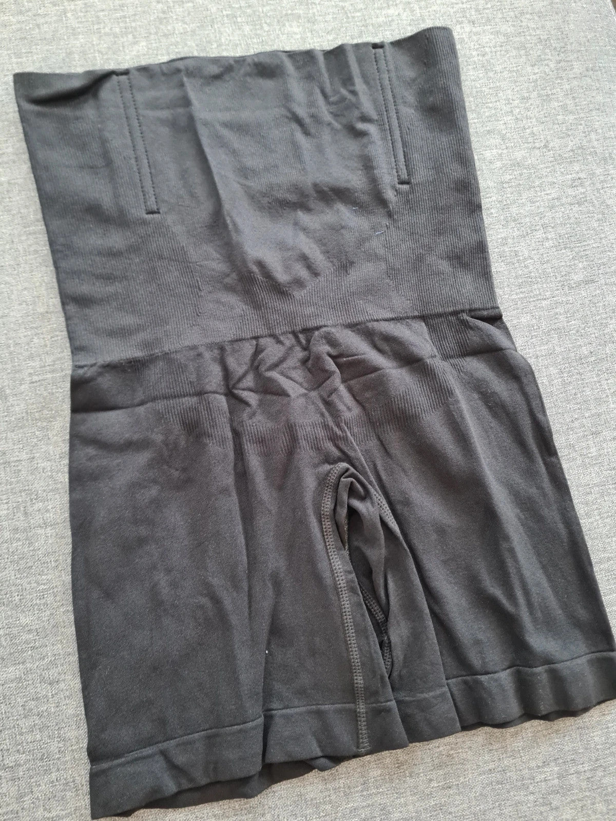 Women solid black high waist tummy control shaperwear shorts mid-tights 3XL/4XL-18/20