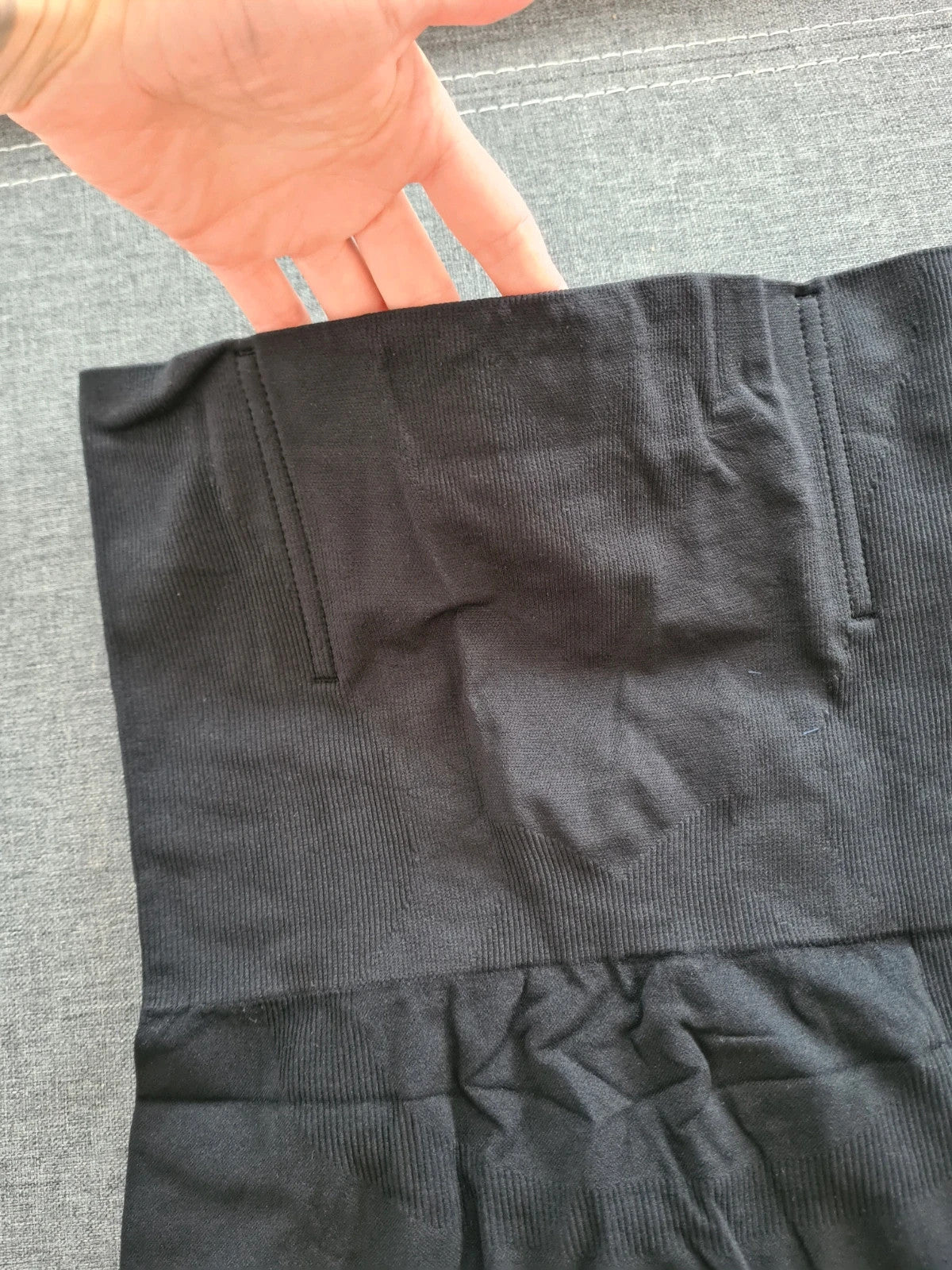 Women solid black high waist tummy control shaperwear shorts mid-tights 3XL/4XL-18/20