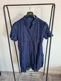 Shein women navy mini dress short sleeve V-neck lace dress cut out casual XL/14