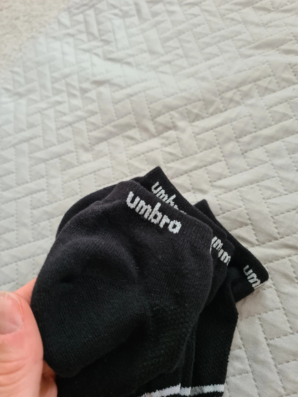 Umbro men 5x socks basic trainer cotton rich black low socks with logo UK5-8