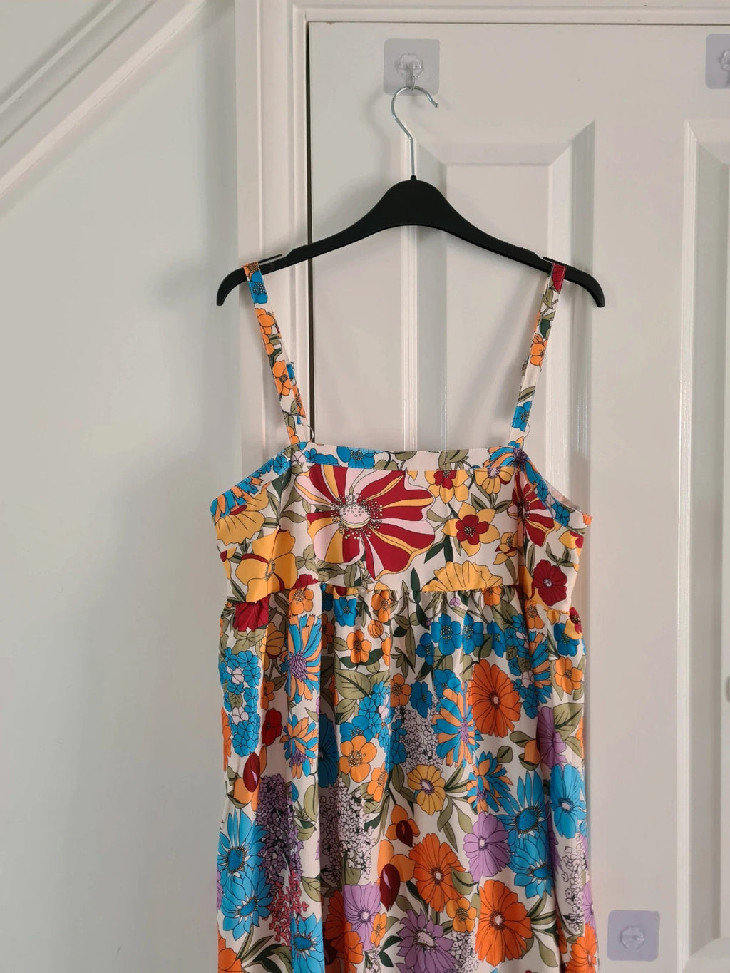 Shein women multicolours floral print midi dress sleeveless A-line sling casual summer beach L/12