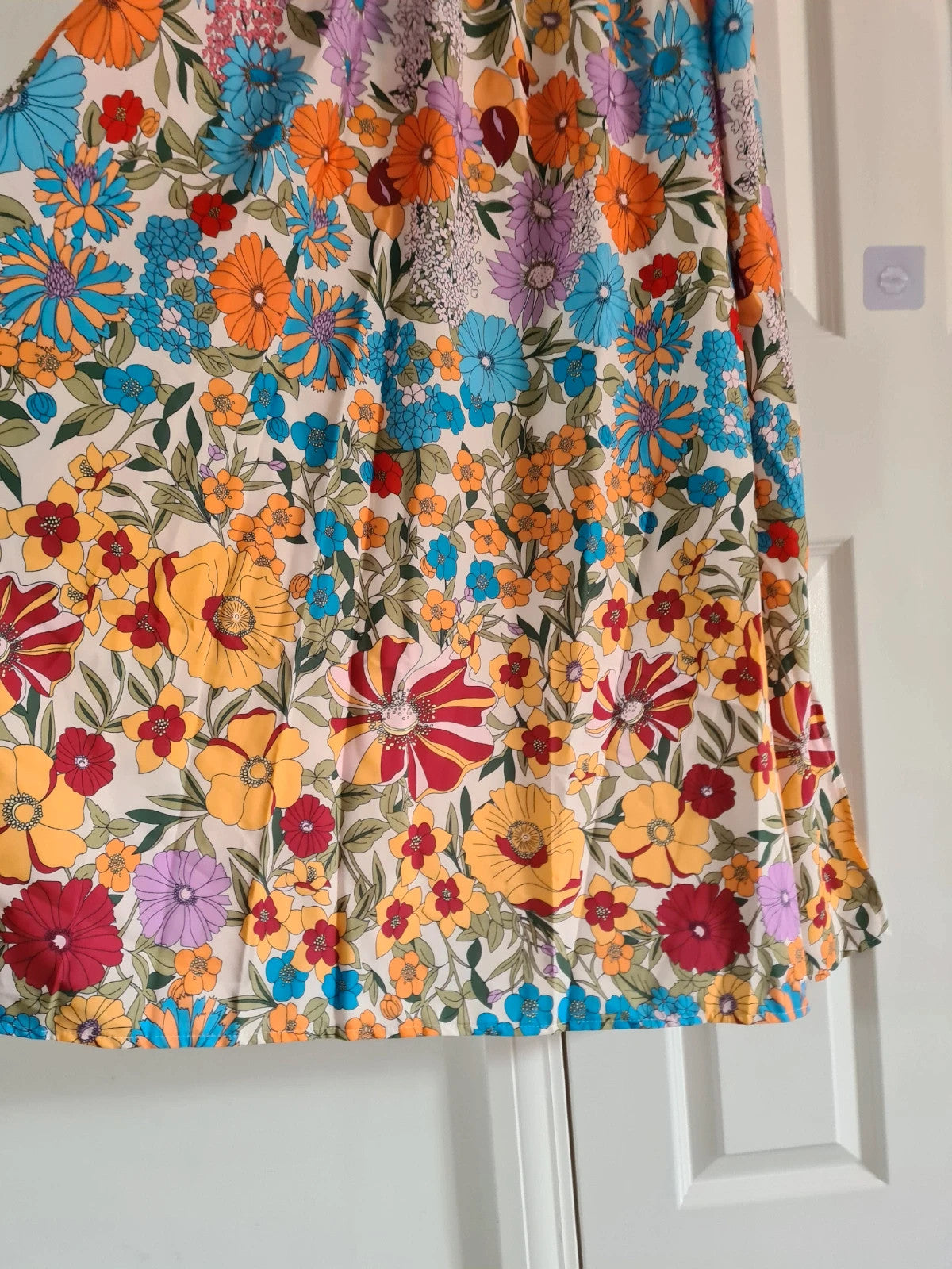 Shein women multicolours floral print midi dress sleeveless A-line sling casual summer beach L/12