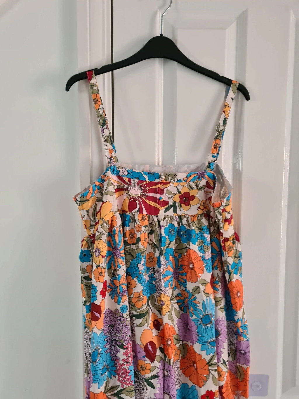 Shein women multicolours floral print midi dress sleeveless A-line sling casual summer beach L/12