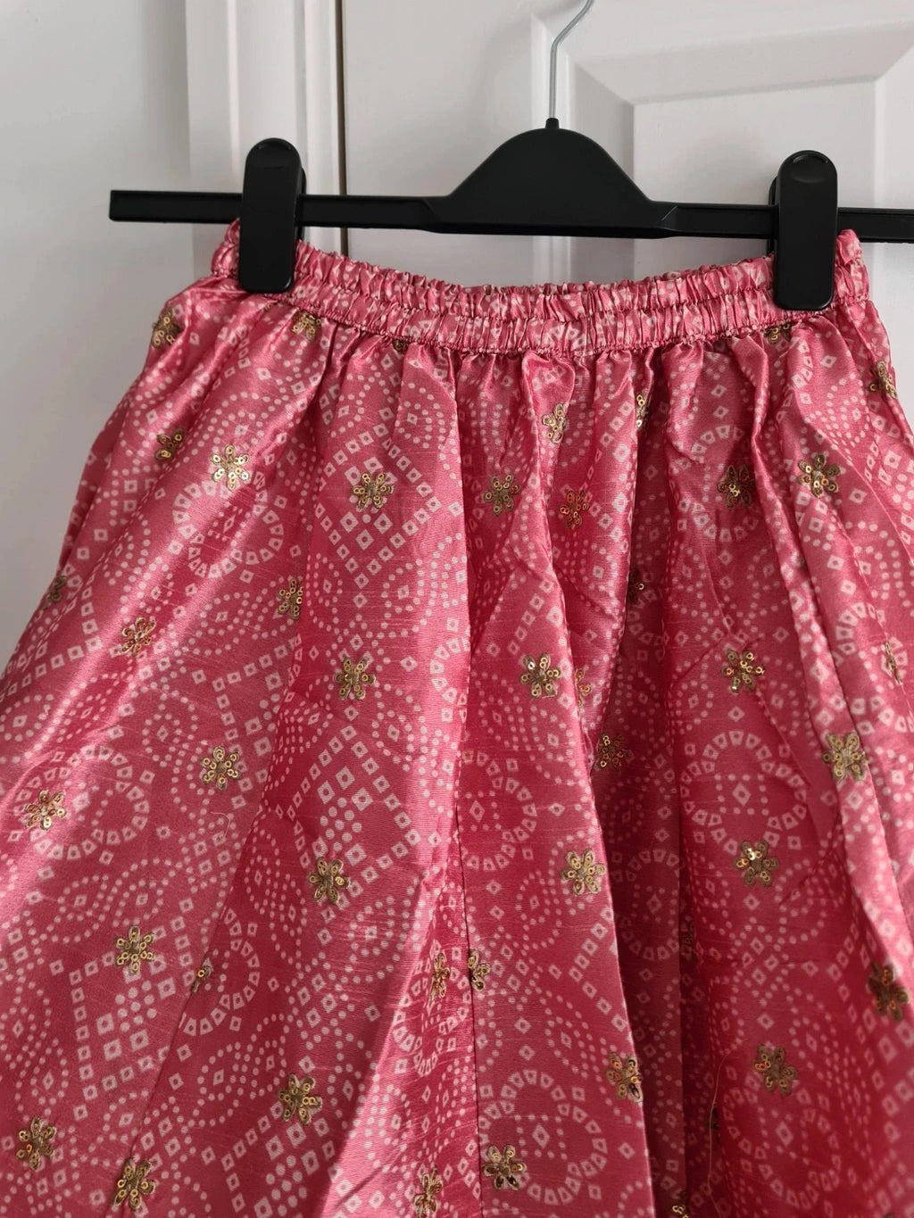 Maria.B.women 3pcs embroidered raw silk suit long sleeve top maxi skirt scarf red/pink S