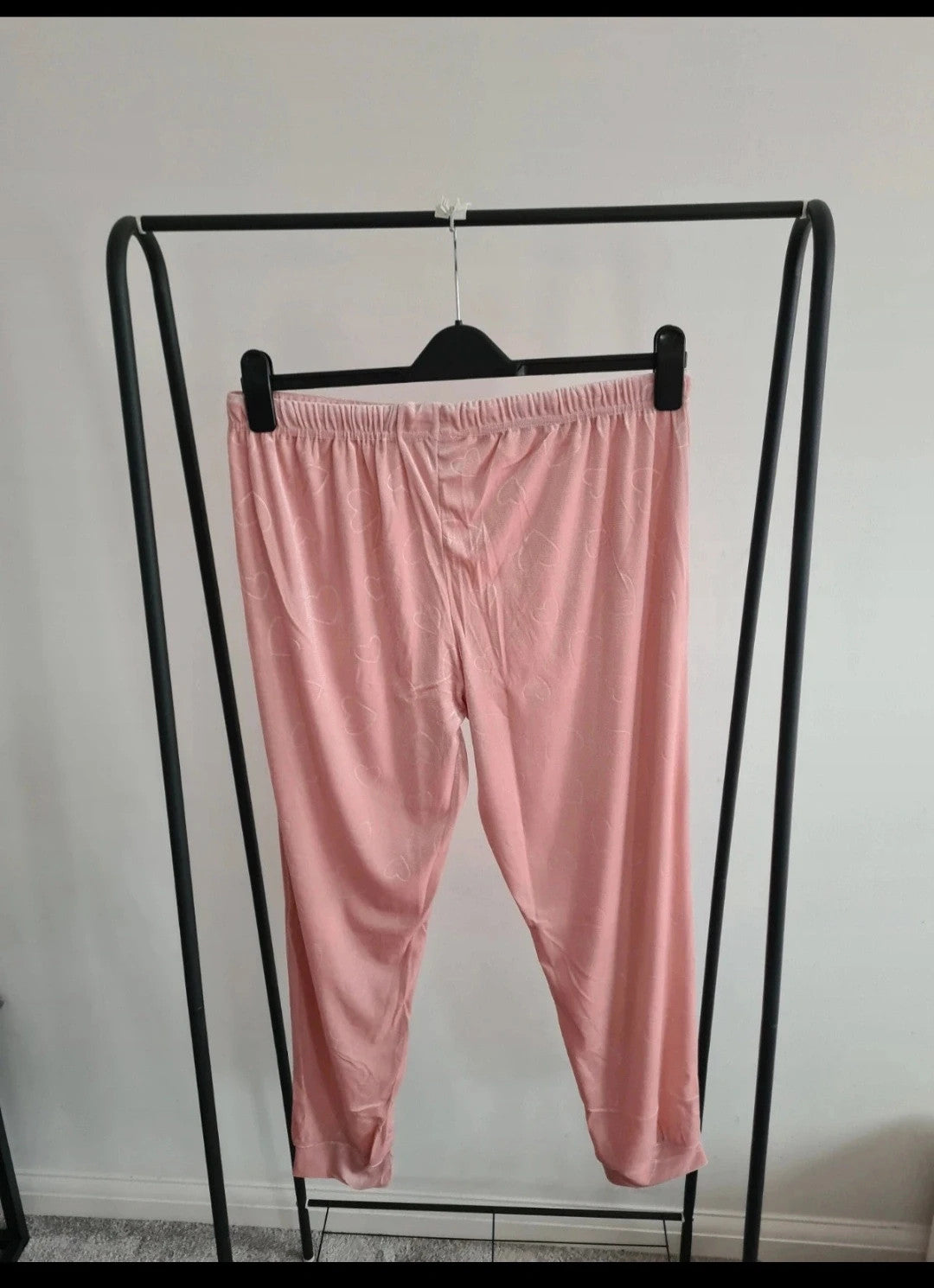 Snugglo women pyjamas set soft velour jumper pants nightwear loungewear pink hearts 2XL-3XL/16-18