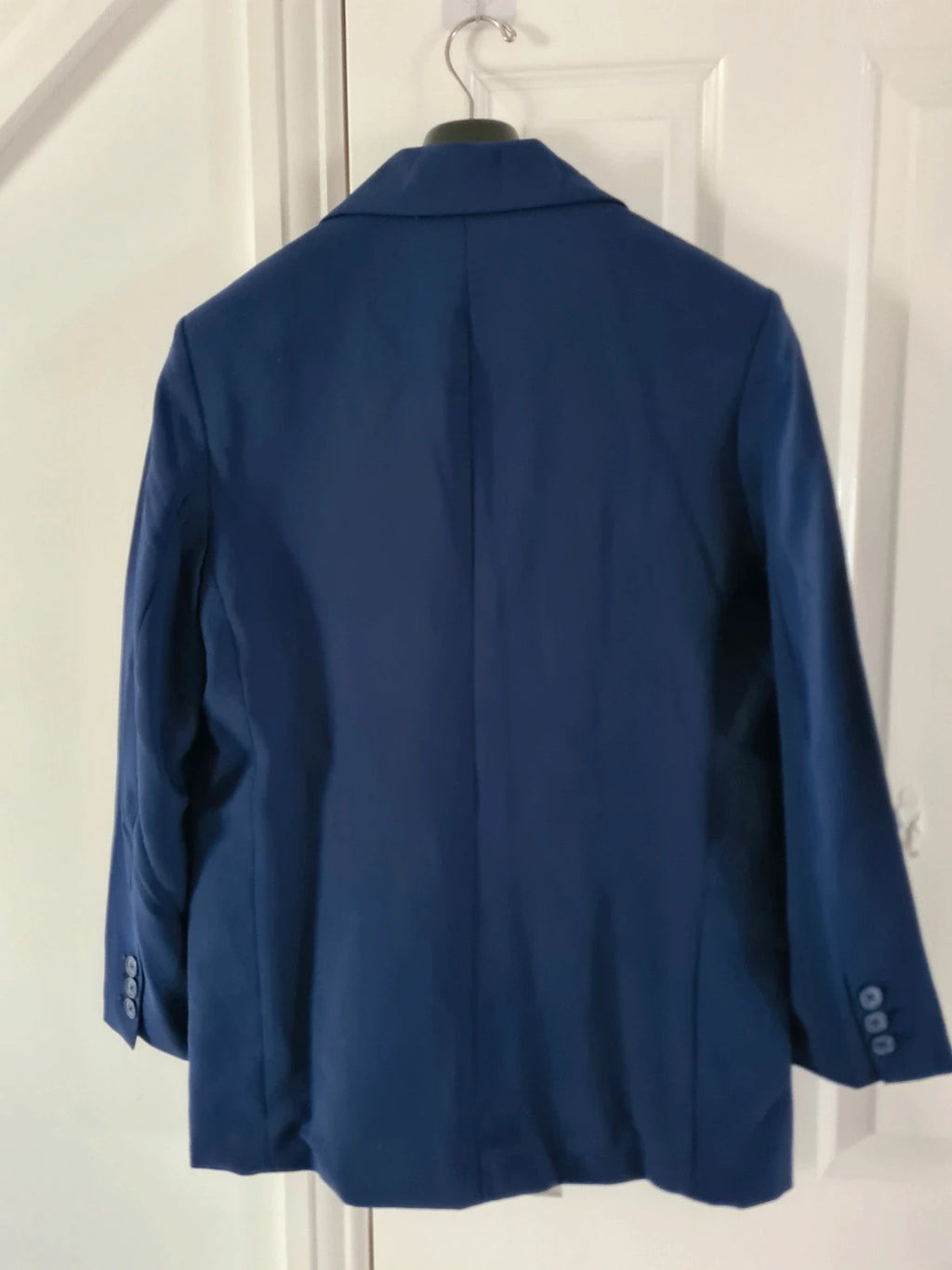 Stradivarius women navy oversized blazer stretch plain suit jacket buttons casual XS