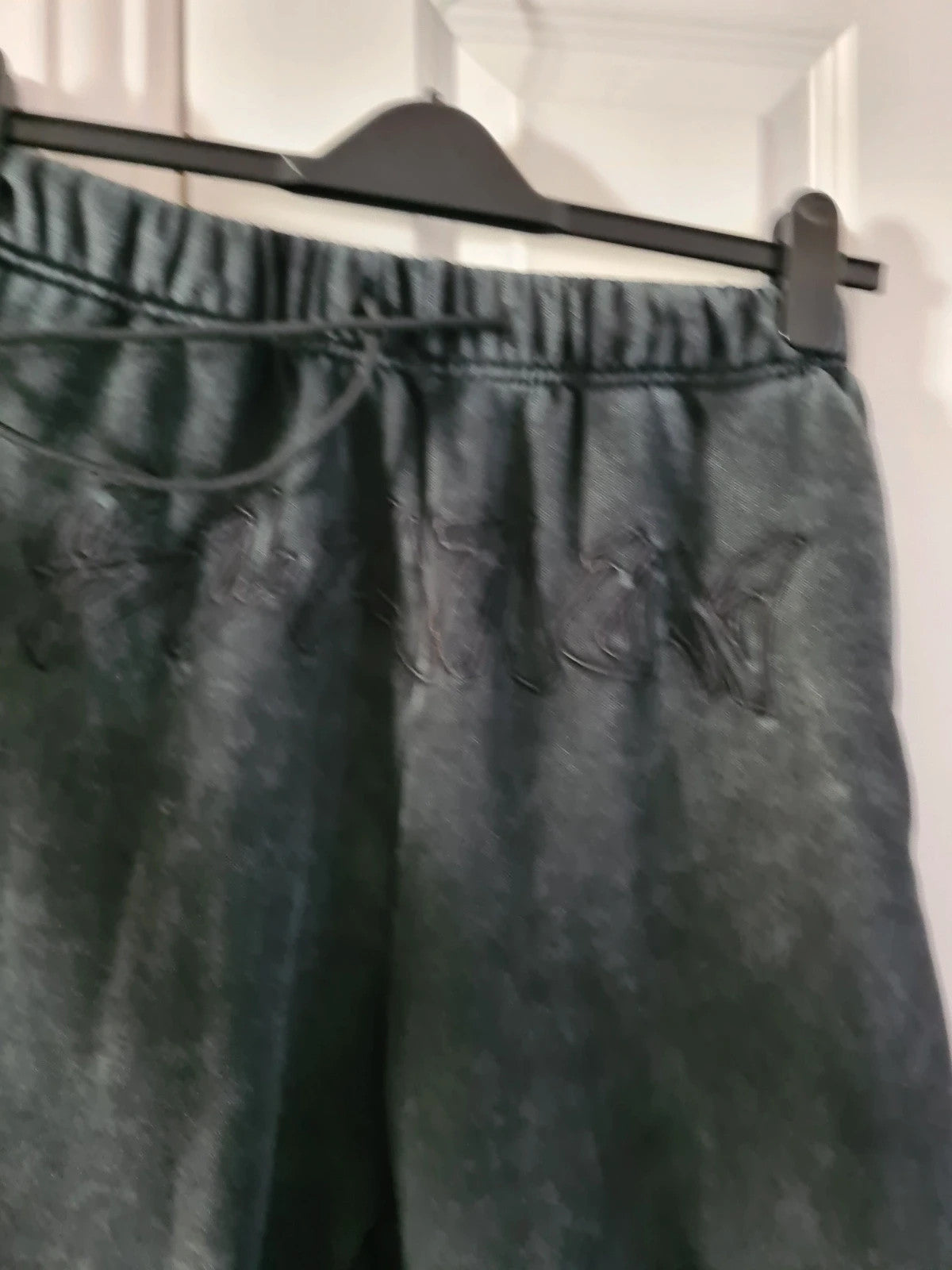 Sumwon men athletic washed black sweatpants straight leg cotton blend warm fleece joggers XS/S