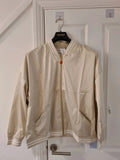 DisneyStore women white snow seven dwarfs 85th anniversary satin cream bomber jacket XL/14